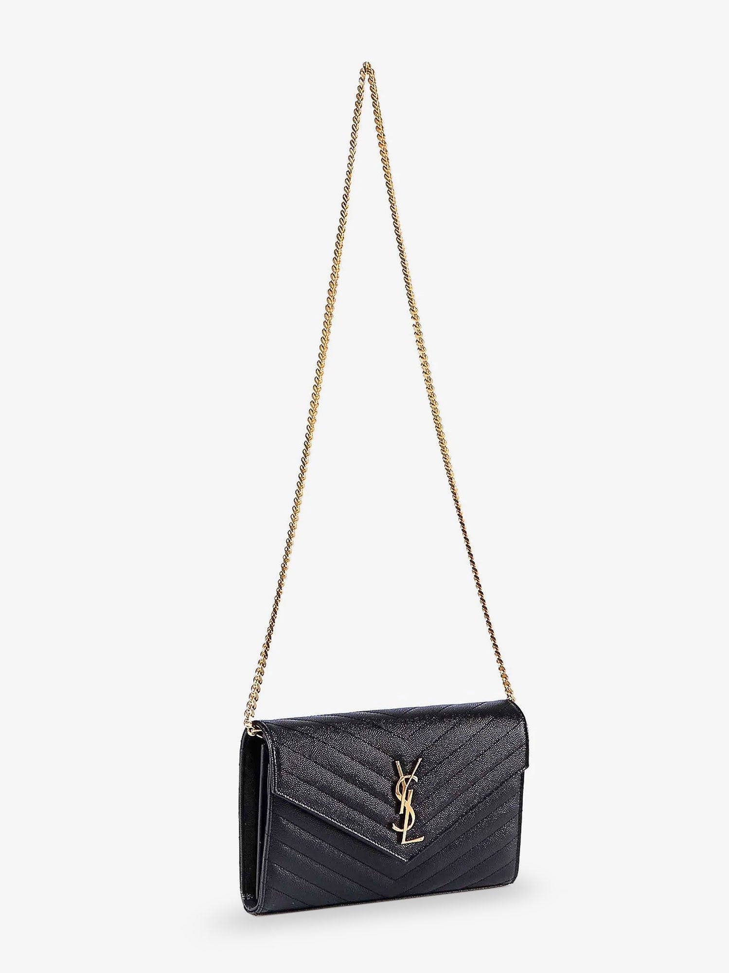 Saint Laurent Women Pochette Cassandre Grain-De-Poudre Leather Crossbody Bag SAINT LAURENT