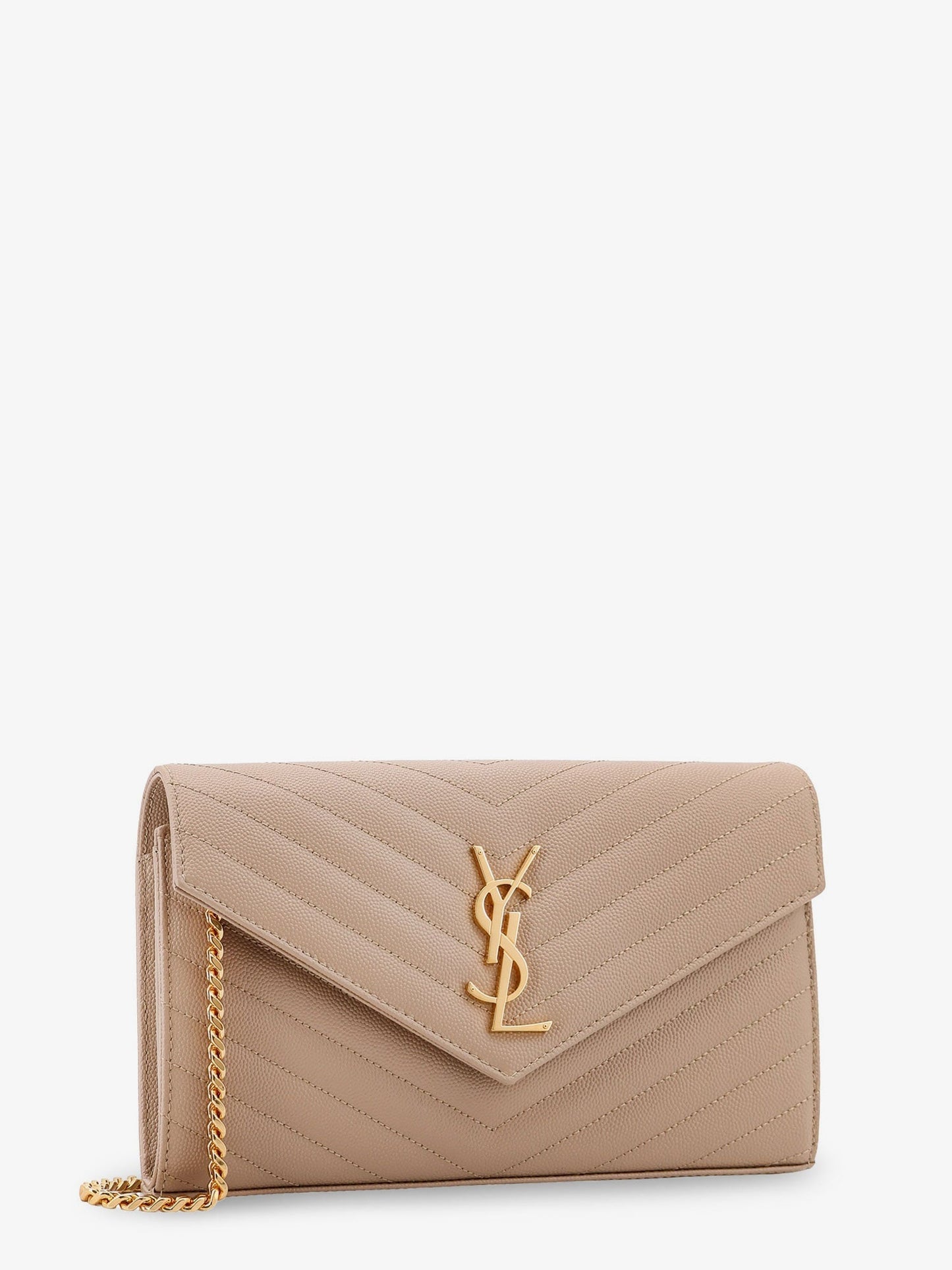 Saint Laurent Women Leather Crossbody Bag With Metal Cassandre Logo SAINT LAURENT
