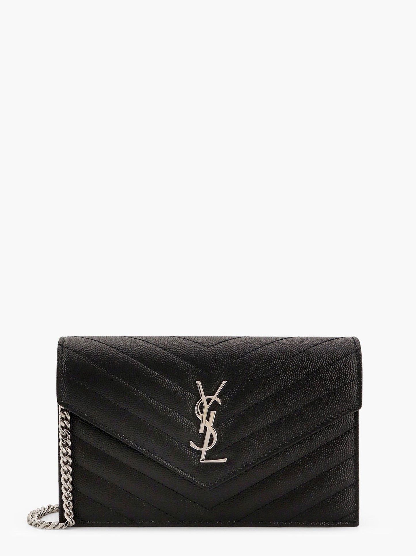 Saint Laurent Women Cassandre Pochette Grain-De-Poudre Leather Crossbody Bag SAINT LAURENT