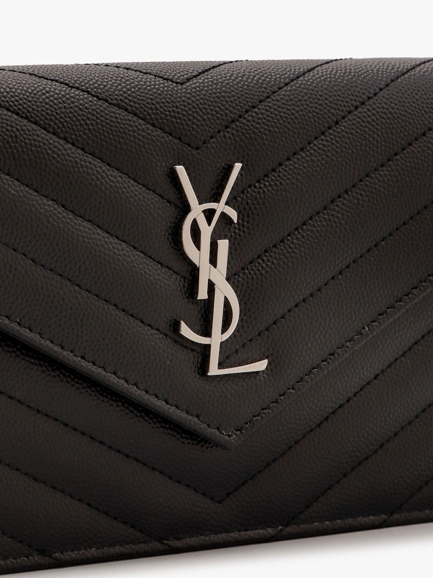 Saint Laurent Women Cassandre Pochette Grain-De-Poudre Leather Crossbody Bag SAINT LAURENT