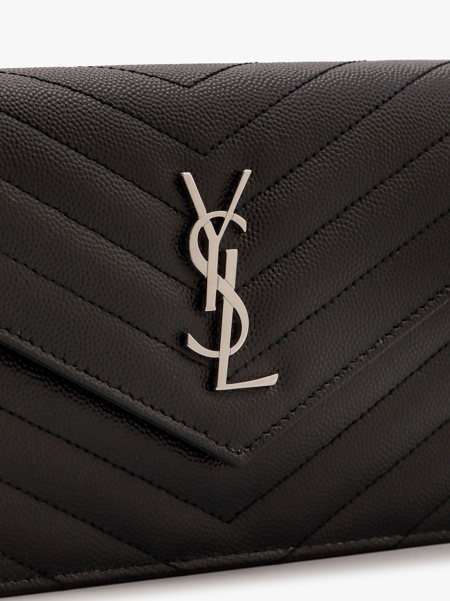 Saint Laurent Women Cassandre Pochette Grain-De-Poudre Leather Crossbody Bag SAINT LAURENT