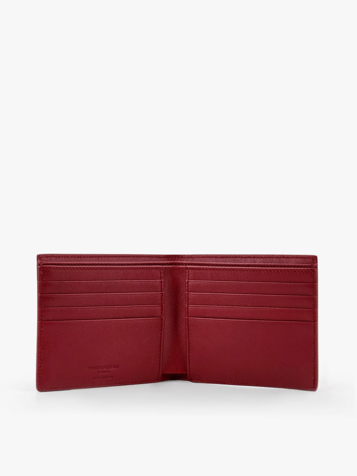 Saint Laurent Men Patent Leather Wallet With Engraved Logo On The Front SAINT LAURENT