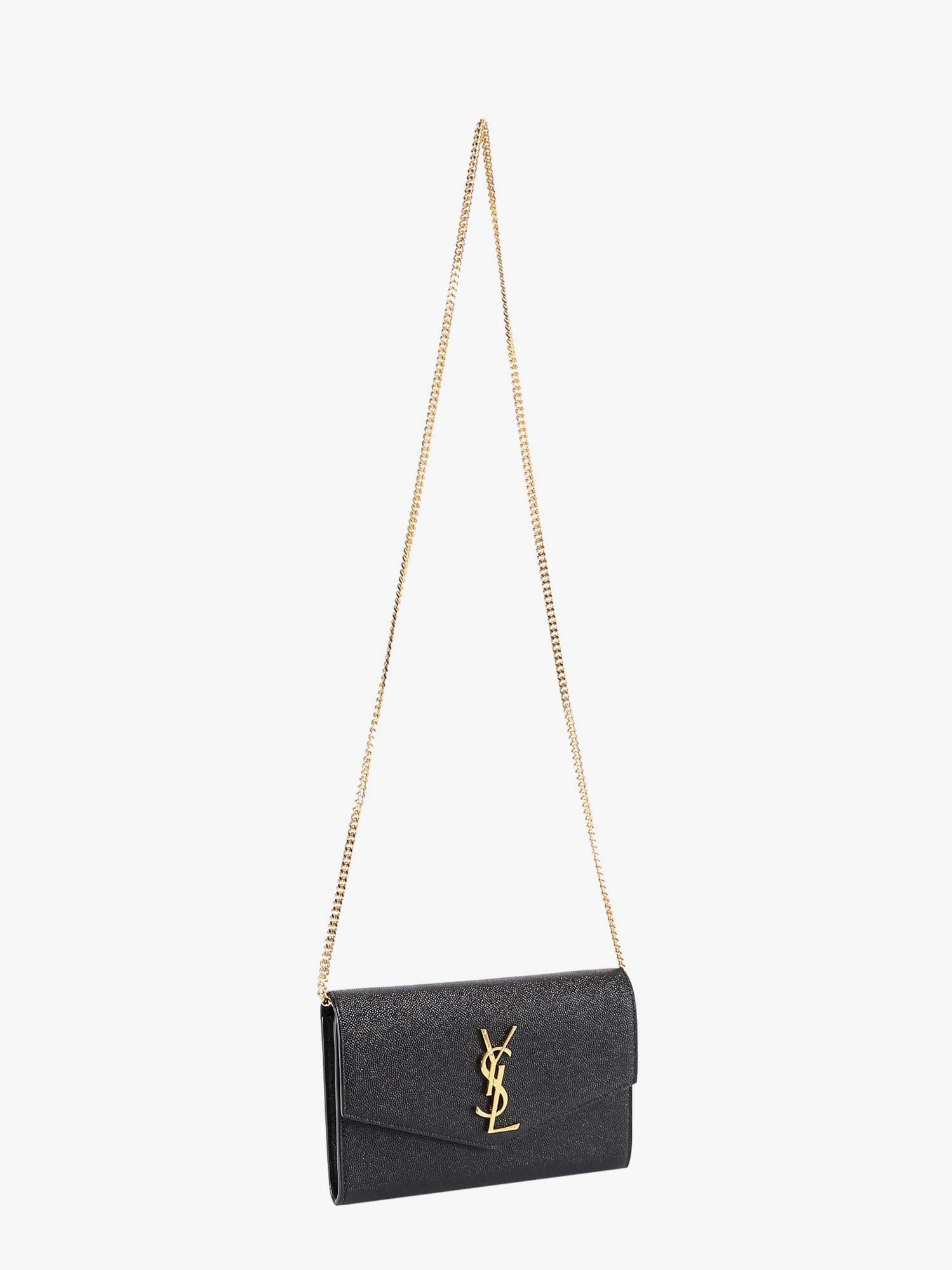 Saint Laurent Women Leather Crossbody Bag With Metal Cassandre Logo SAINT LAURENT