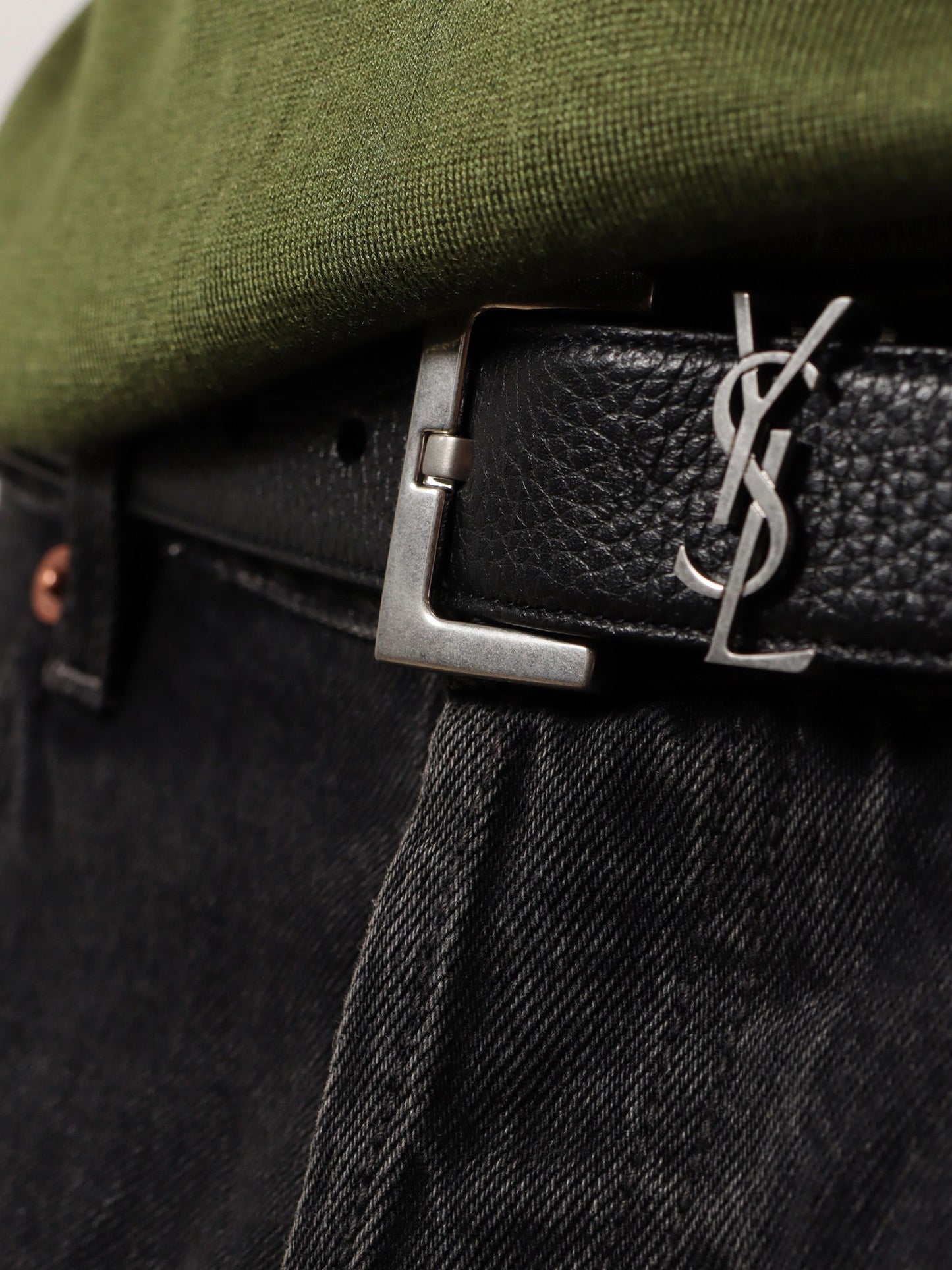 Saint Laurent Men Leather Belt SAINT LAURENT