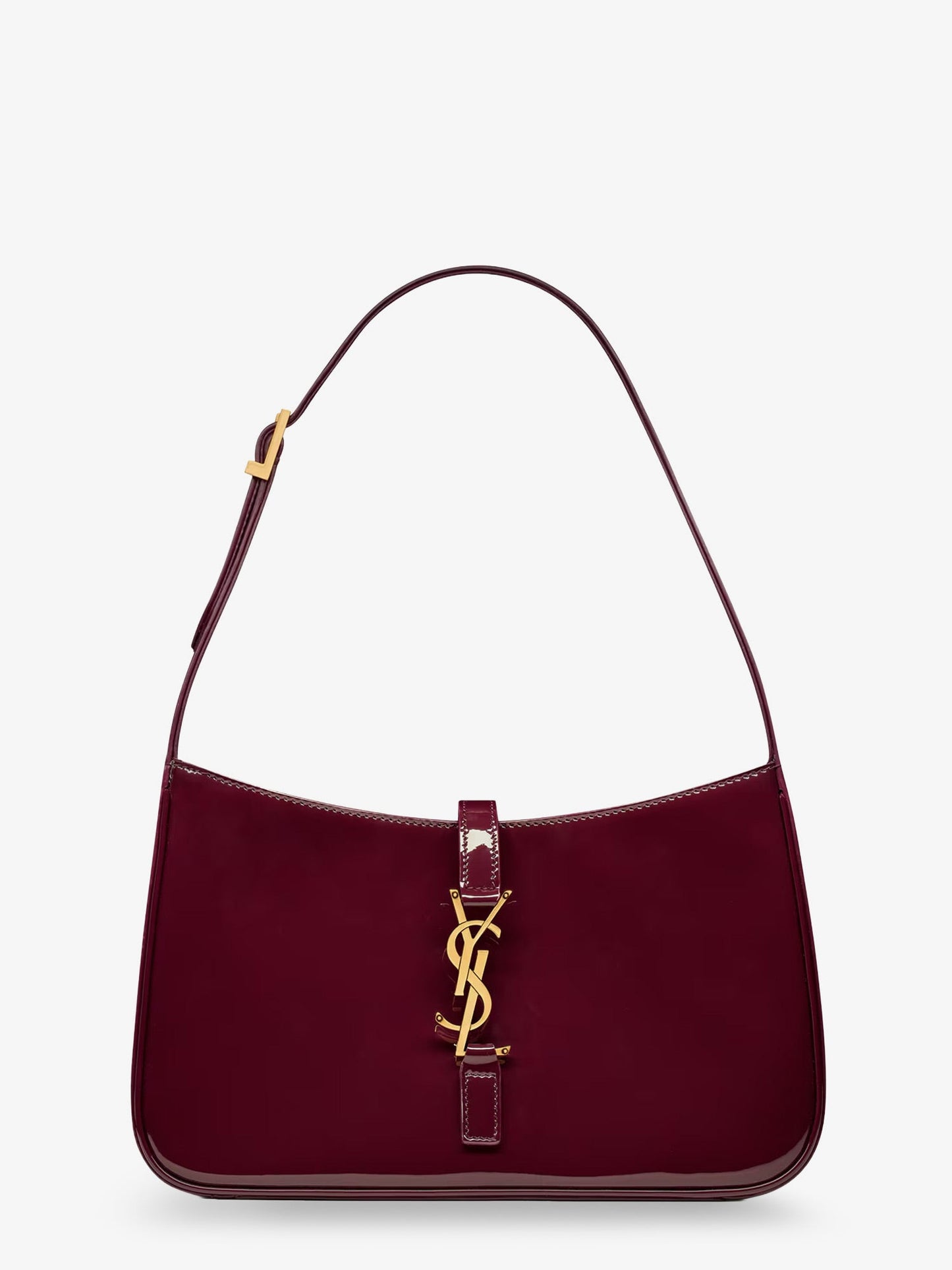 Saint Laurent Women Le 5 Ã€ 7 Bordeaux Patent Leather Shoulder Bag SAINT LAURENT