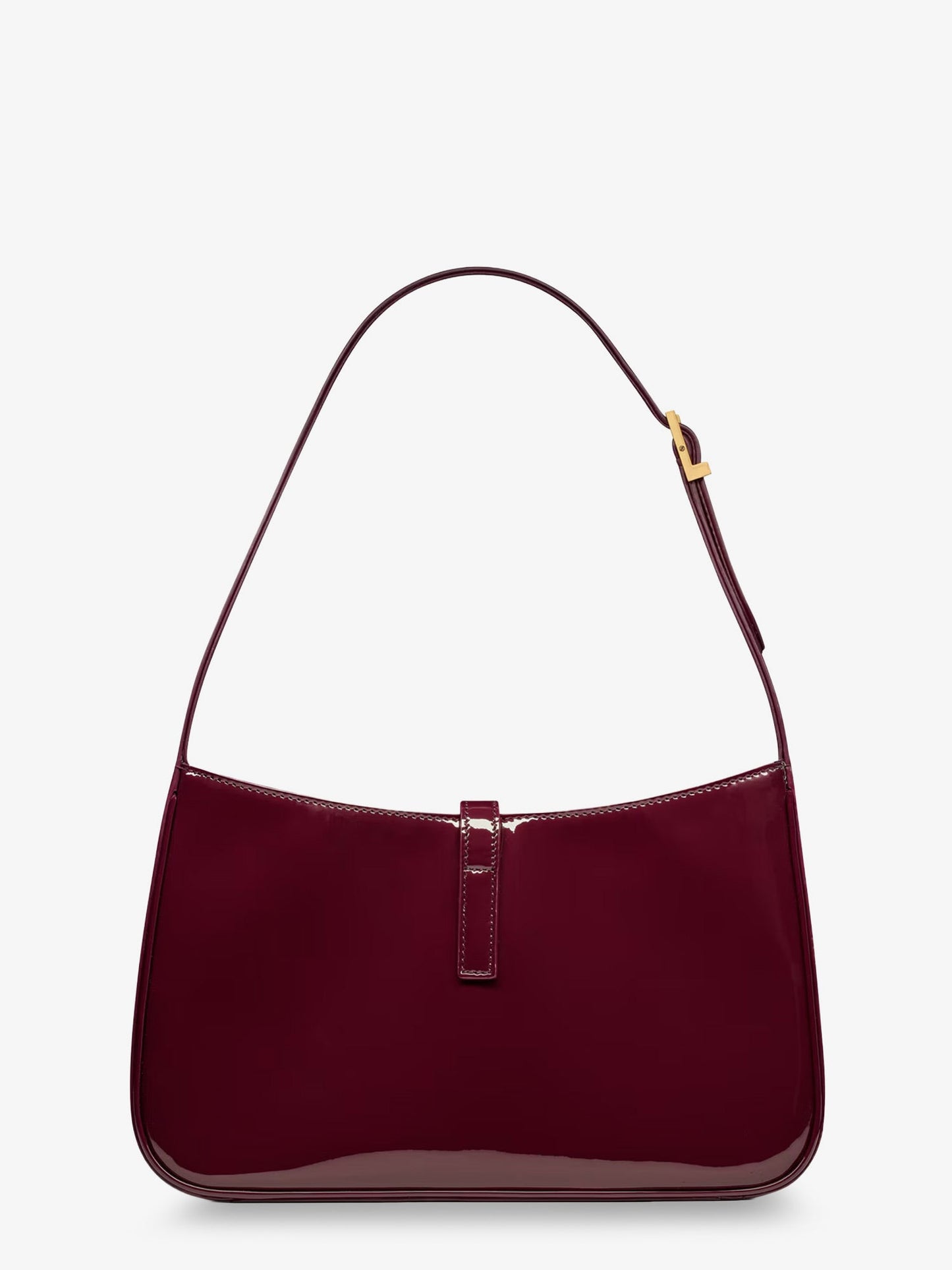 Saint Laurent Women Le 5 Ã€ 7 Bordeaux Patent Leather Shoulder Bag SAINT LAURENT