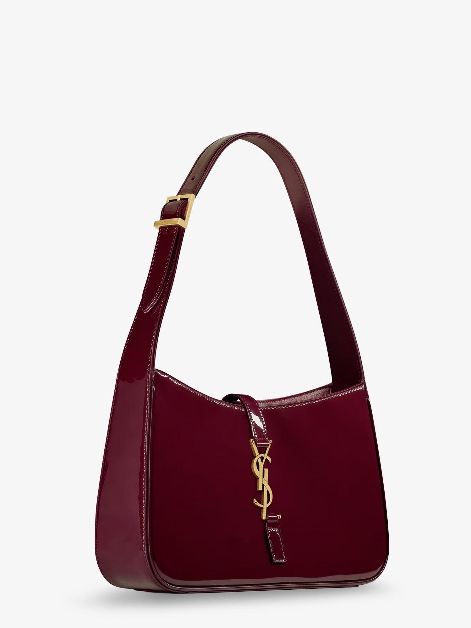 Saint Laurent Women Le 5 Ã€ 7 Bordeaux Patent Leather Shoulder Bag SAINT LAURENT