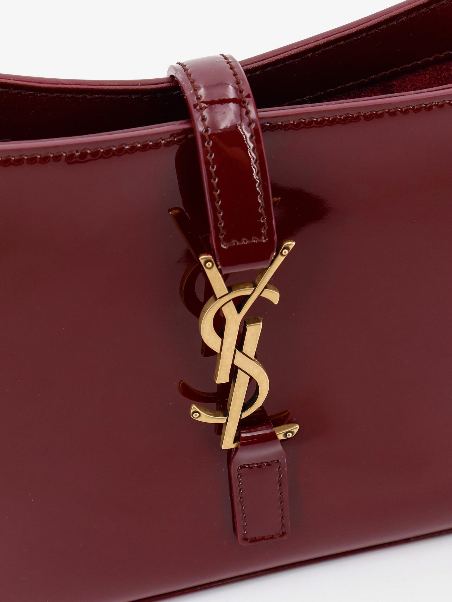 Saint Laurent Women Le 5 Ã€ 7 Bordeaux Patent Leather Shoulder Bag SAINT LAURENT