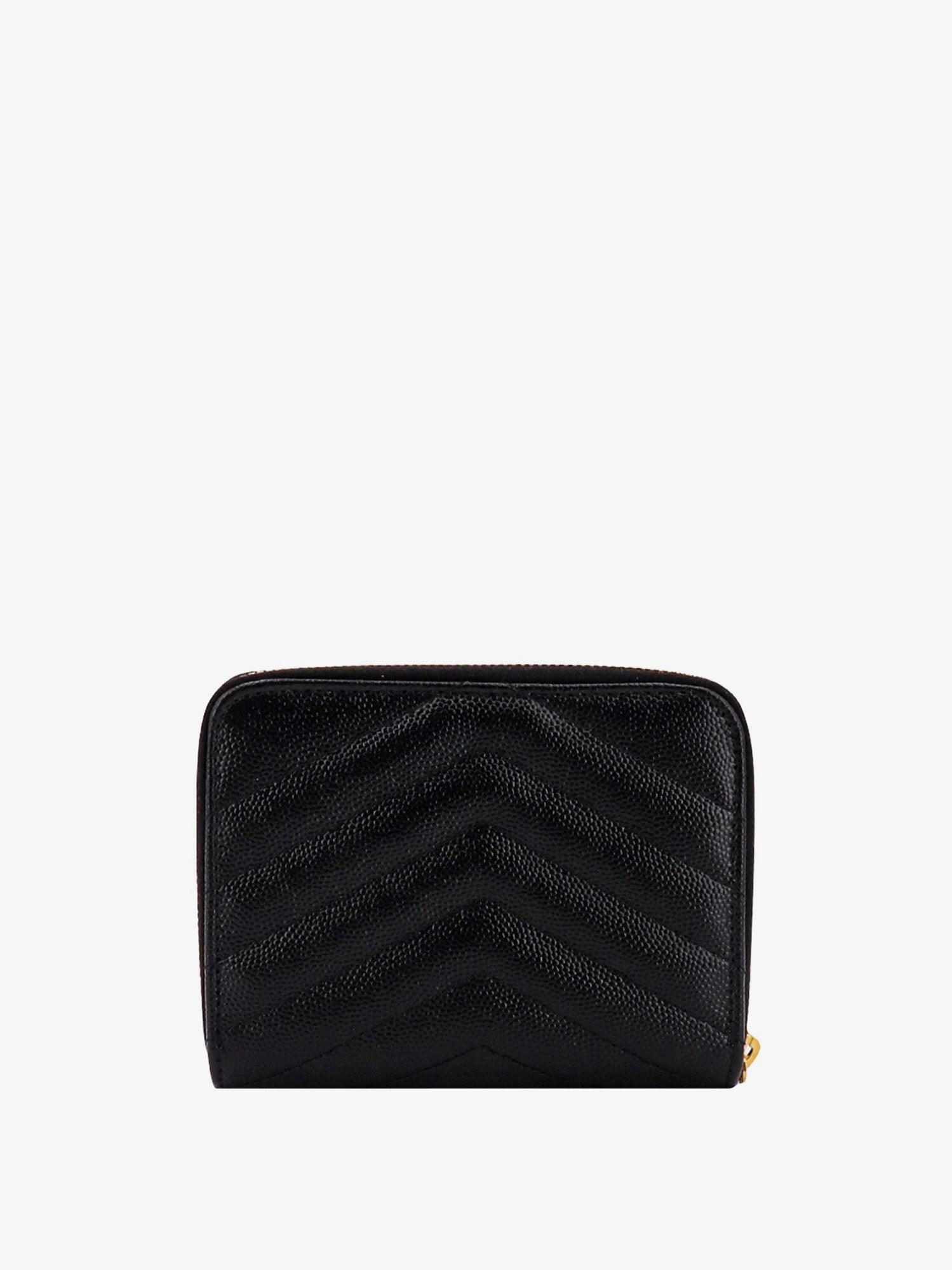 Saint Laurent Women Quilted Leather Wallet With Metal Cassandre Logo SAINT LAURENT