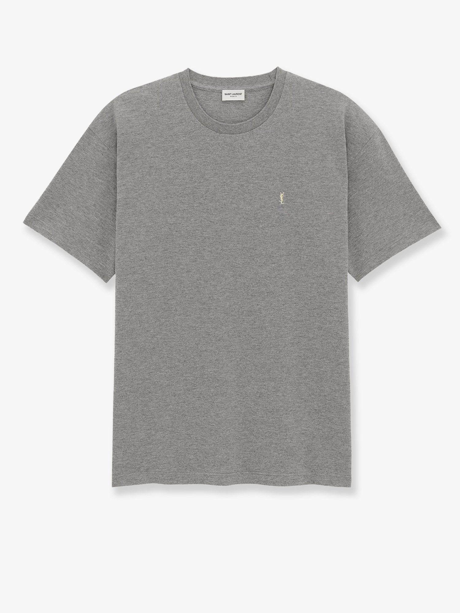 Saint Laurent Men Recycled Material T-Shirt With Cassandre Embroidery SAINT LAURENT