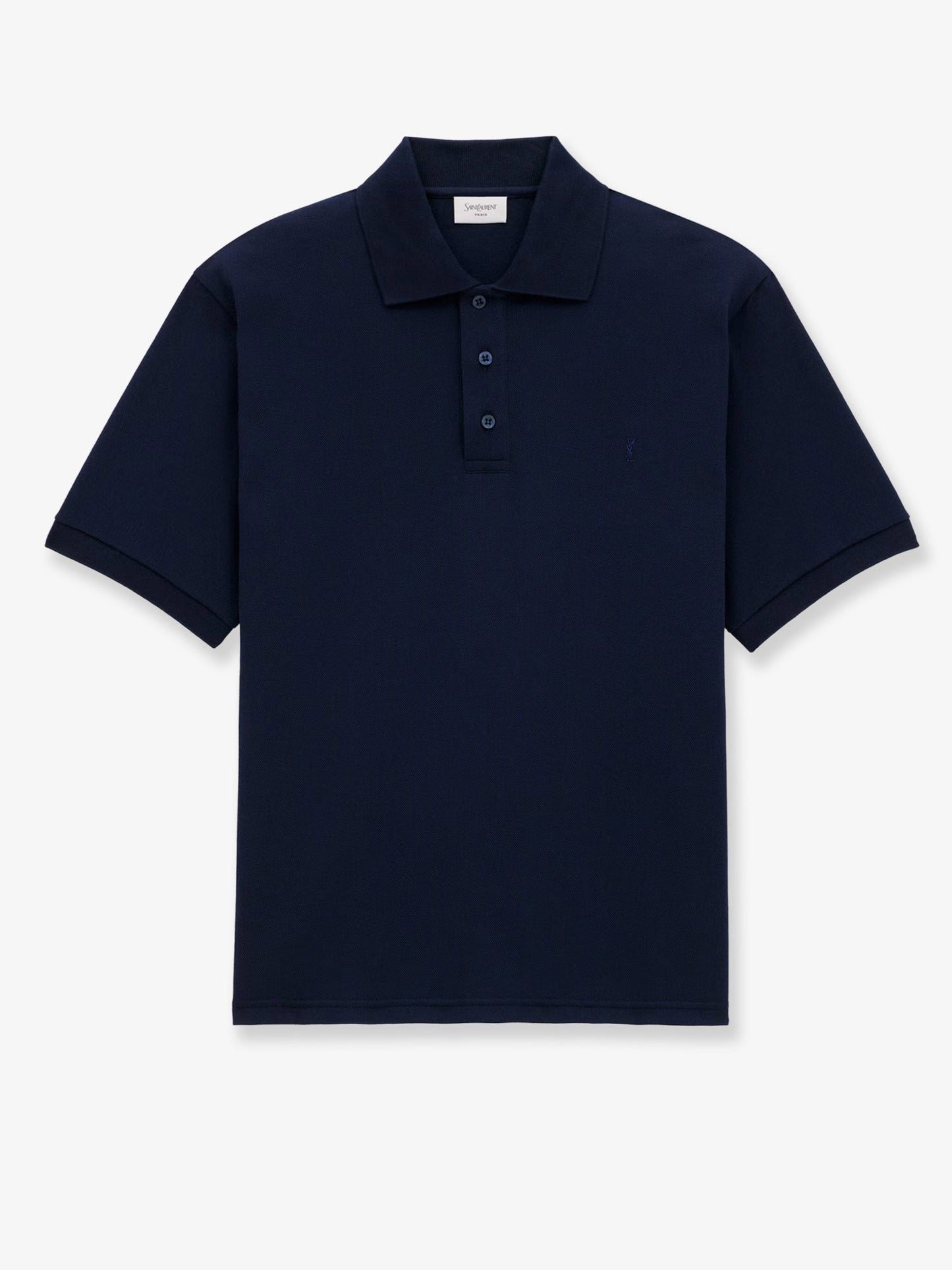 Saint Laurent Men Recycled Material Polo Shirt With Cassandre Embroidery SAINT LAURENT