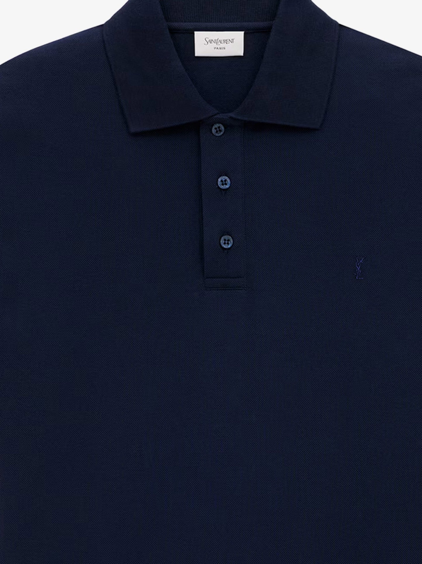 Saint Laurent Men Recycled Material Polo Shirt With Cassandre Embroidery SAINT LAURENT