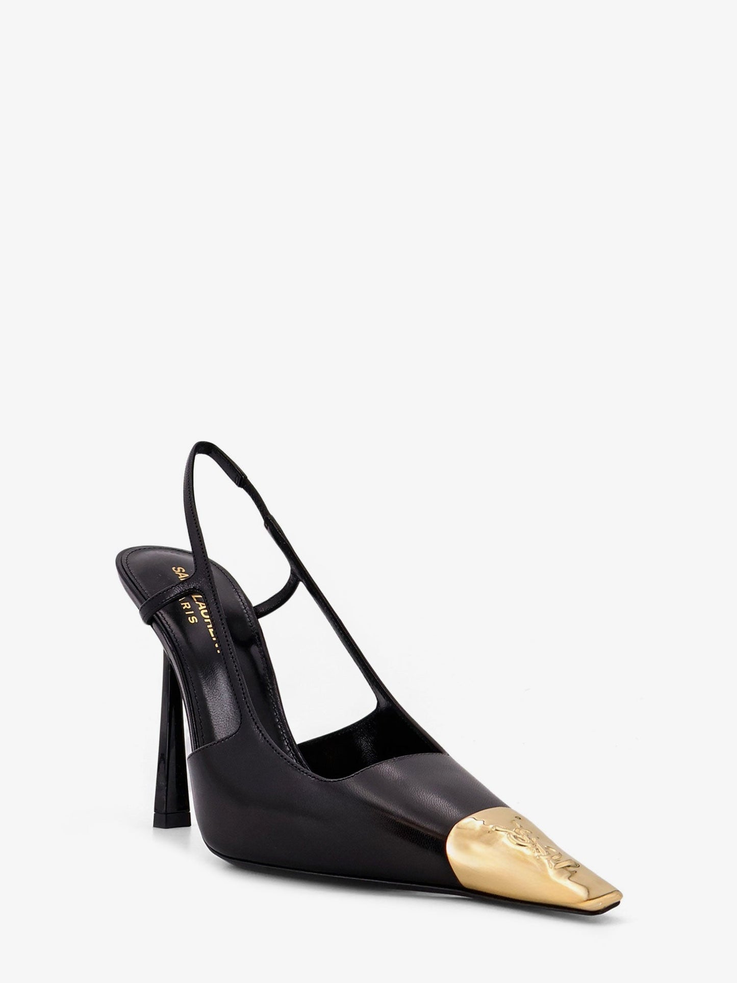 Saint Laurent Women Jeanne Leather Pumps With Metal Toe SAINT LAURENT