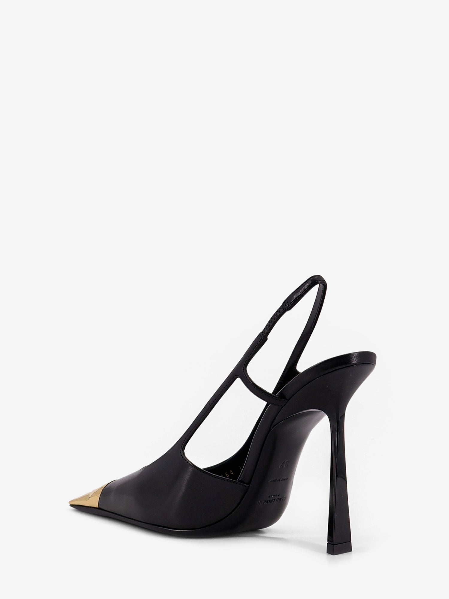 Saint Laurent Women Jeanne Leather Pumps With Metal Toe SAINT LAURENT