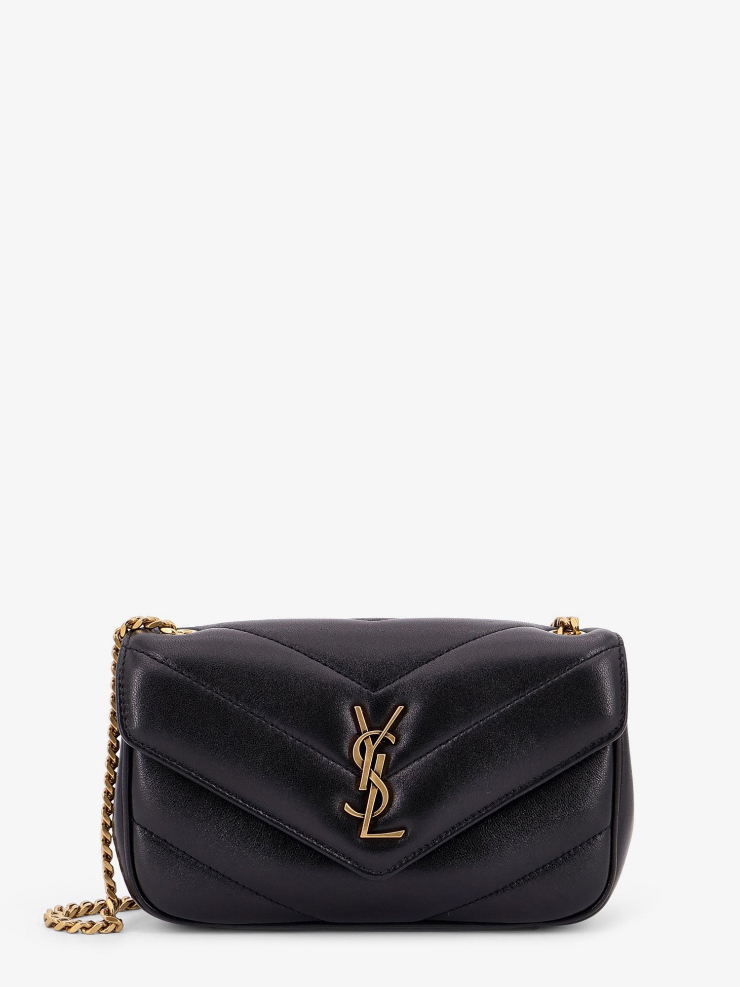 Saint Laurent Women Loulou Mini Leather Crosbody Bag With Chevron Stitching SAINT LAURENT