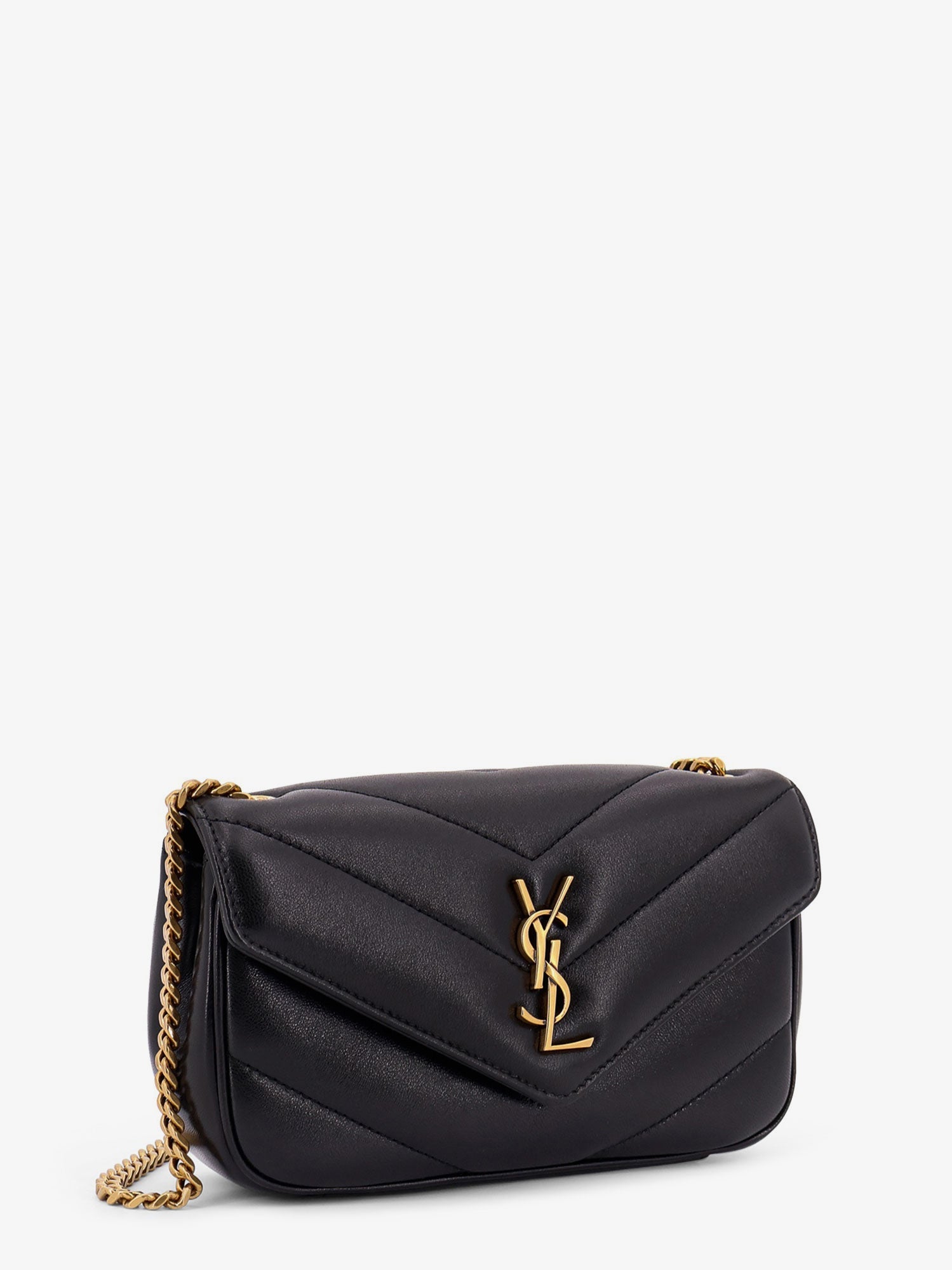 Saint Laurent Women Loulou Mini Leather Crosbody Bag With Chevron Stitching SAINT LAURENT