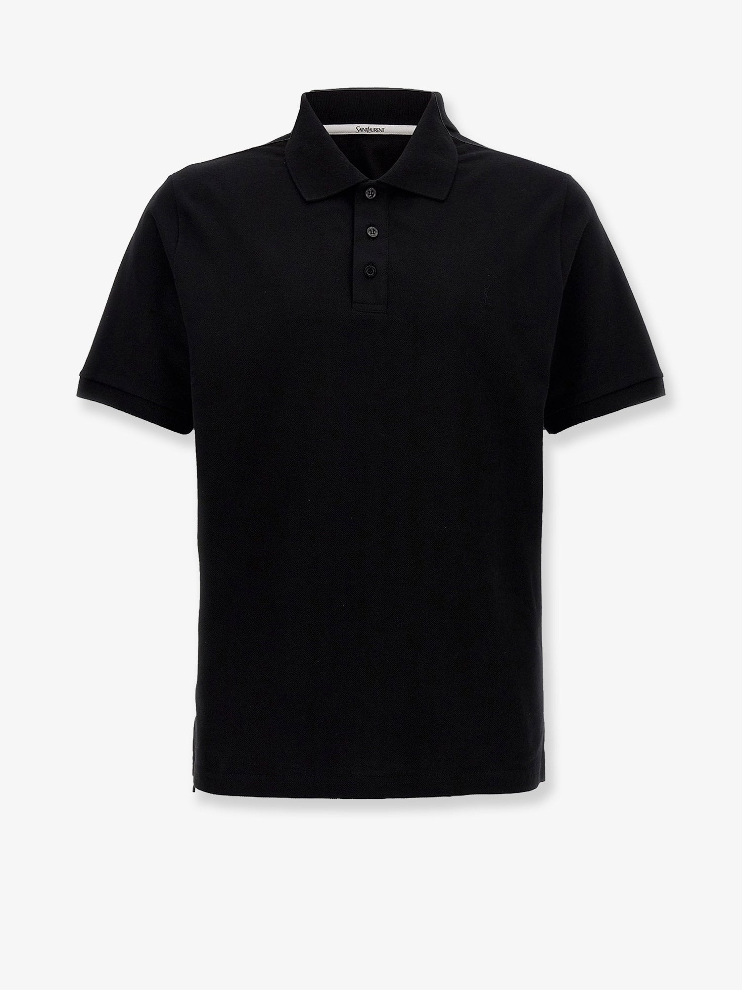 Saint Laurent Men Cotton Blend Polo Shirt With Cassandre Embroidery SAINT LAURENT