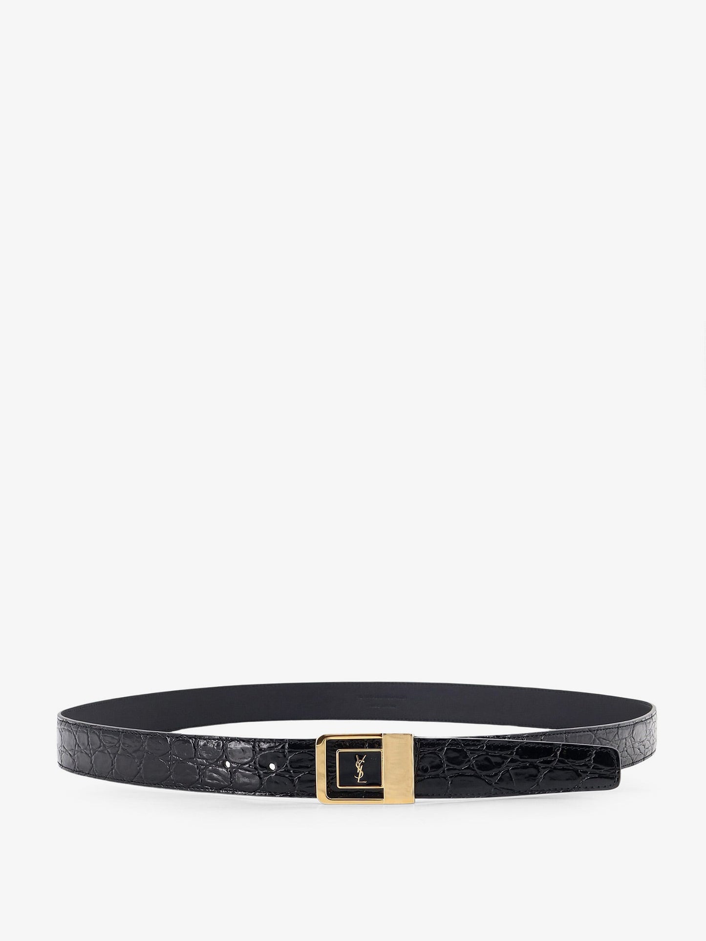 Saint Laurent Men La 66 Crocodile-Embossed Leather Belt SAINT LAURENT
