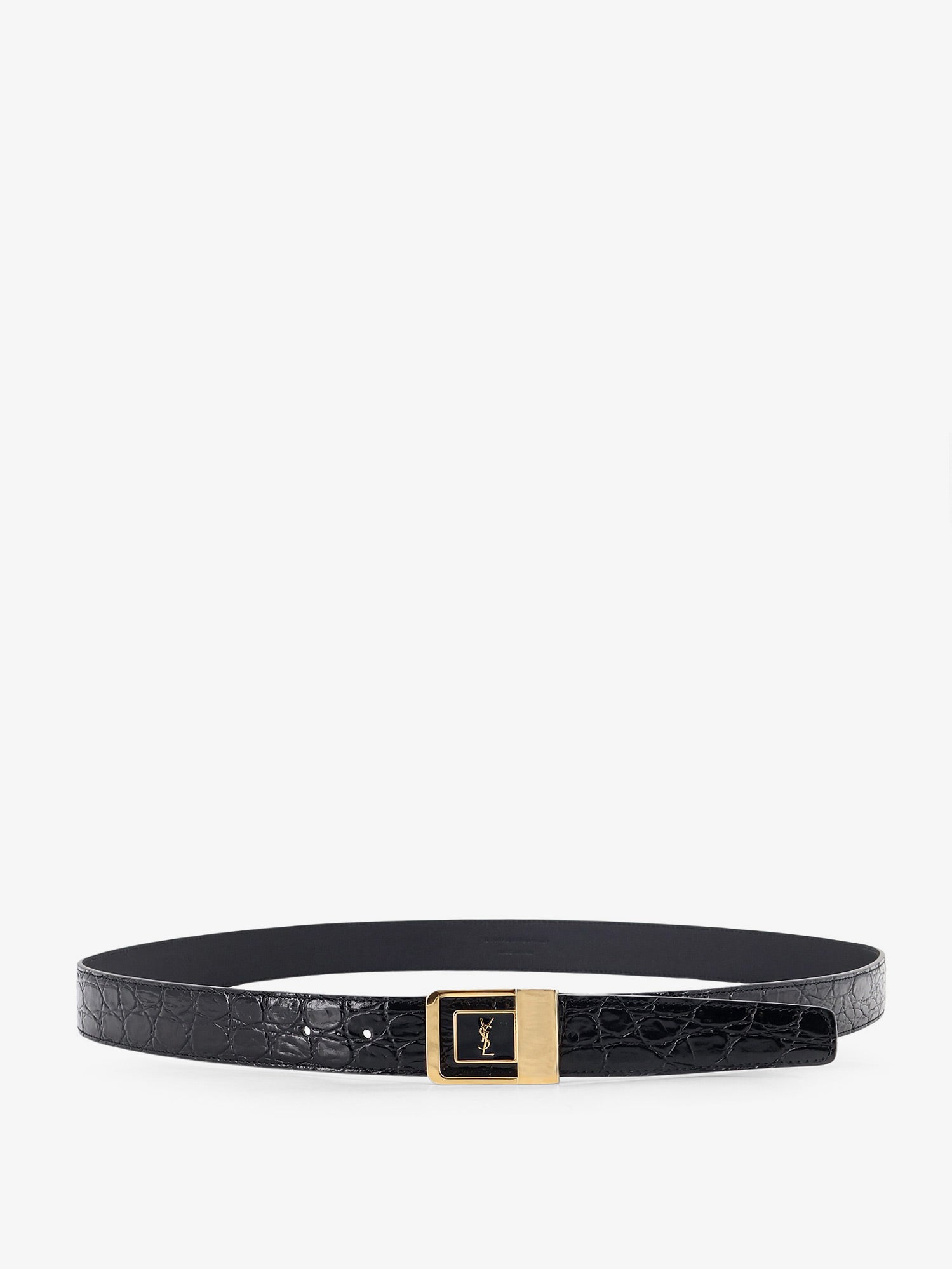 Saint Laurent Men La 66 Crocodile-Embossed Leather Belt SAINT LAURENT