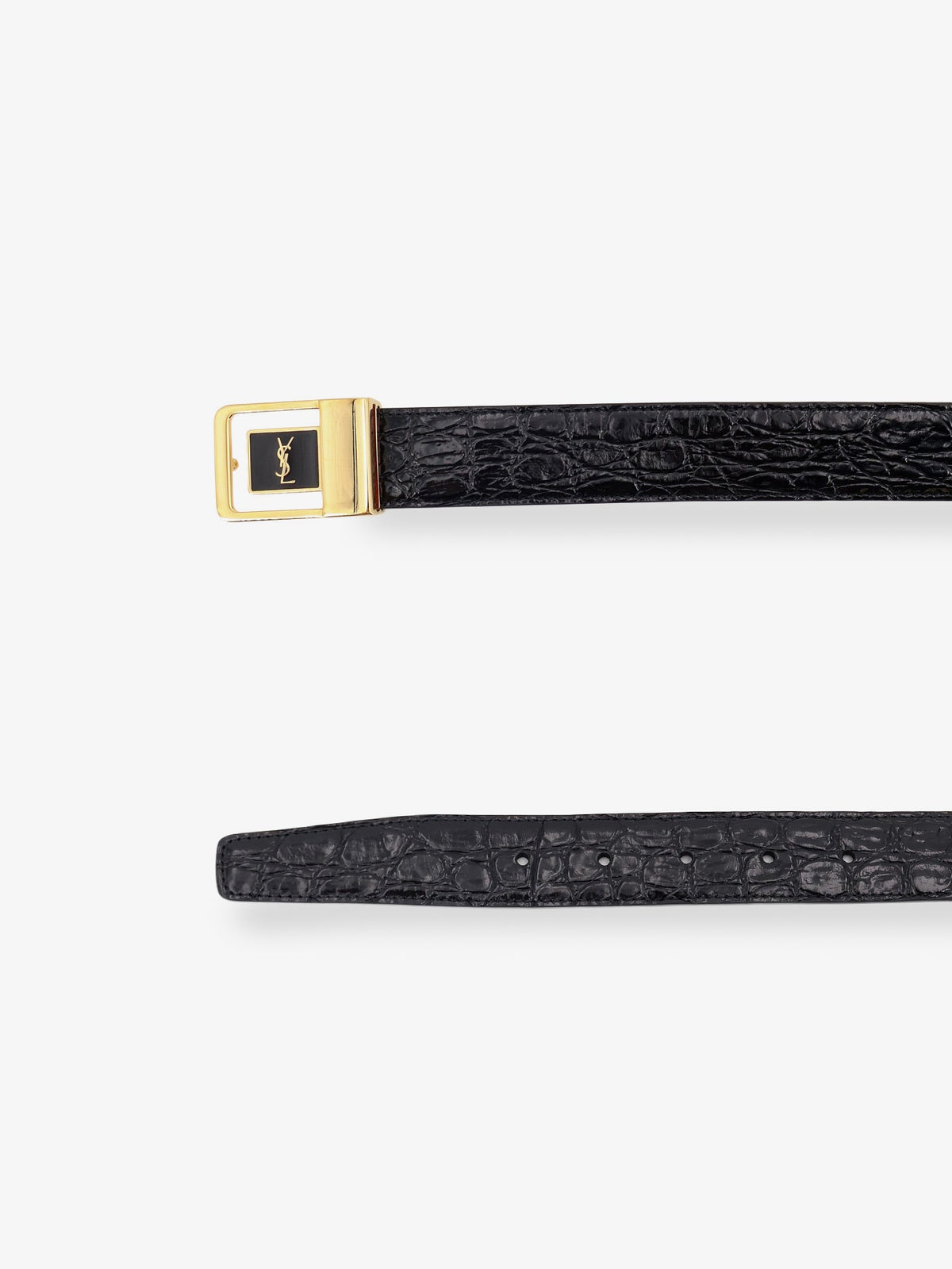 Saint Laurent Men La 66 Crocodile-Embossed Leather Belt SAINT LAURENT
