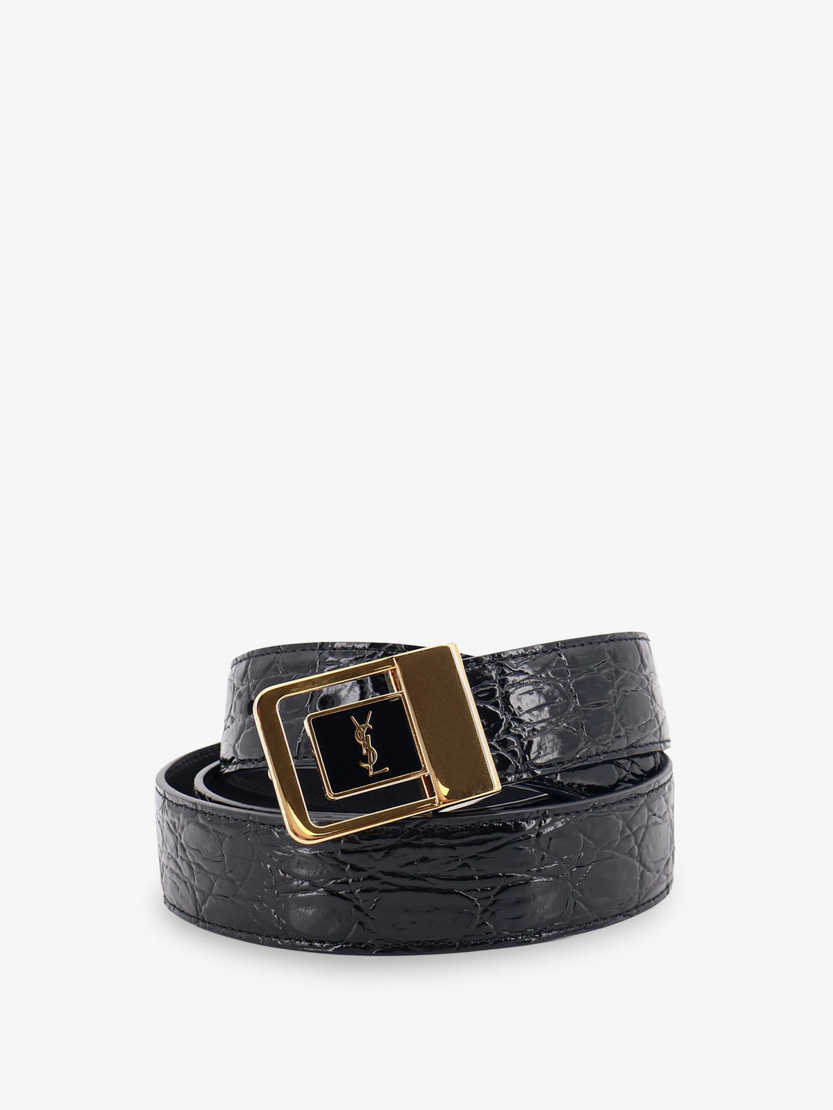 Saint Laurent Men La 66 Crocodile-Embossed Leather Belt SAINT LAURENT