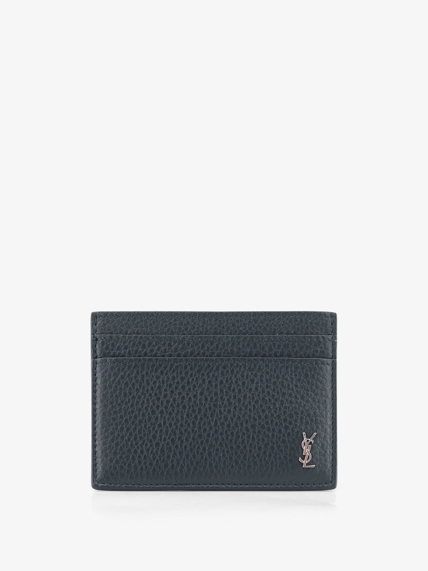 Saint Laurent Men Tiny Cassandre Textured Leather Card Holder SAINT LAURENT