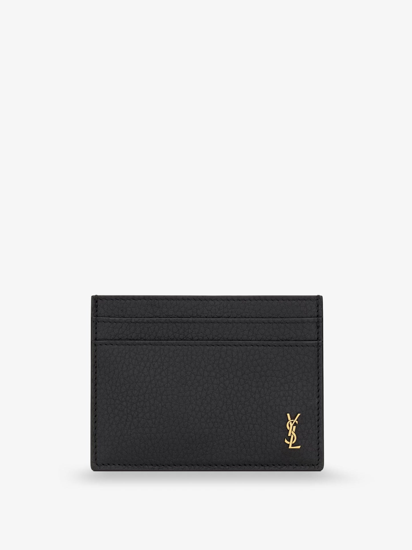 Saint Laurent Men Tiny Cassandre Textured Leather Card Holder SAINT LAURENT