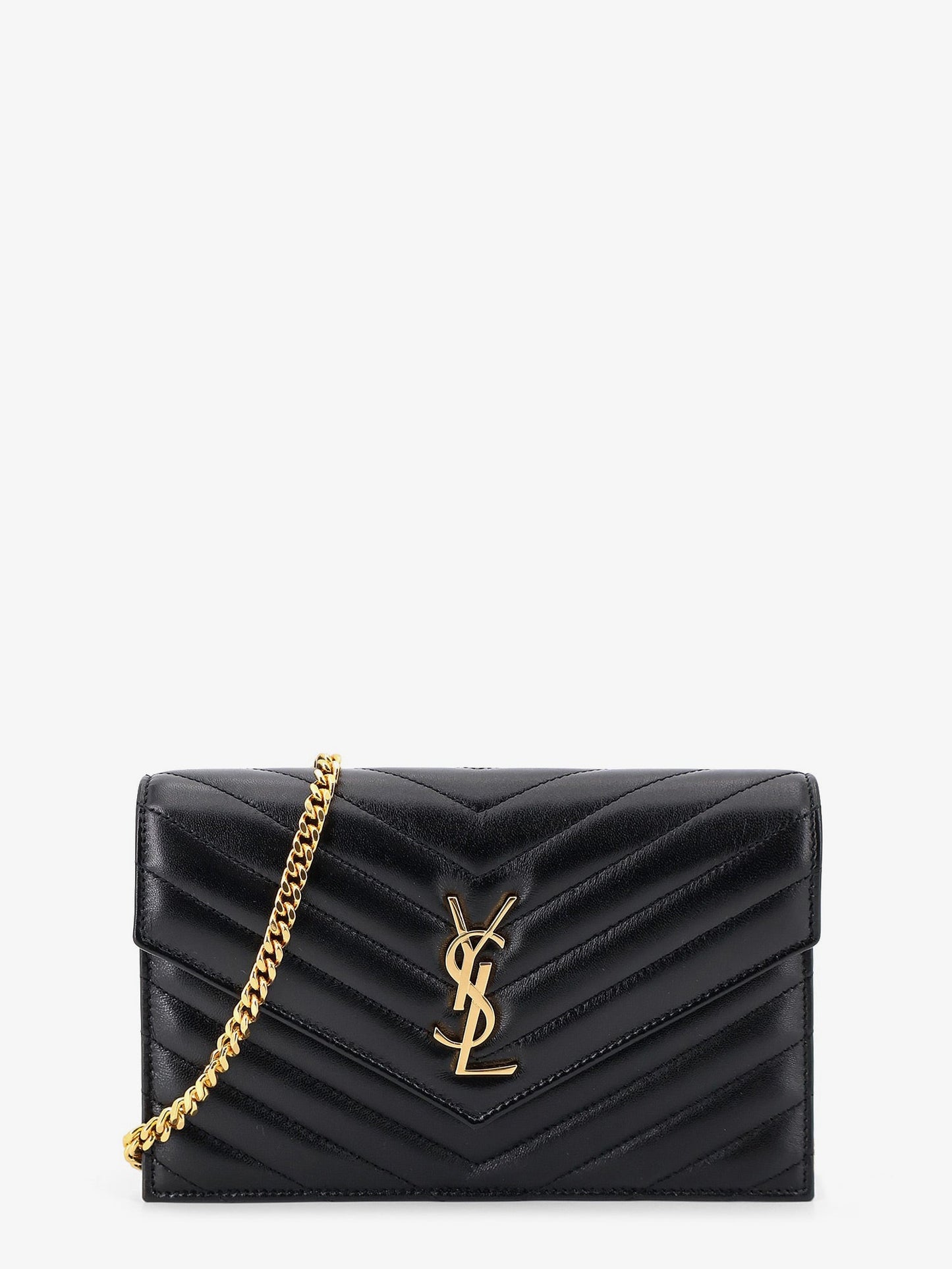 Saint Laurent Women Leather Crossbody Bag With Metal Cassandre Logo SAINT LAURENT