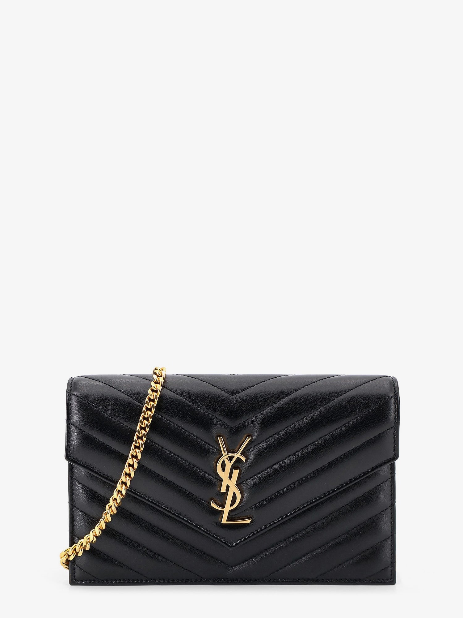 Saint Laurent Women Leather Crossbody Bag With Metal Cassandre Logo SAINT LAURENT
