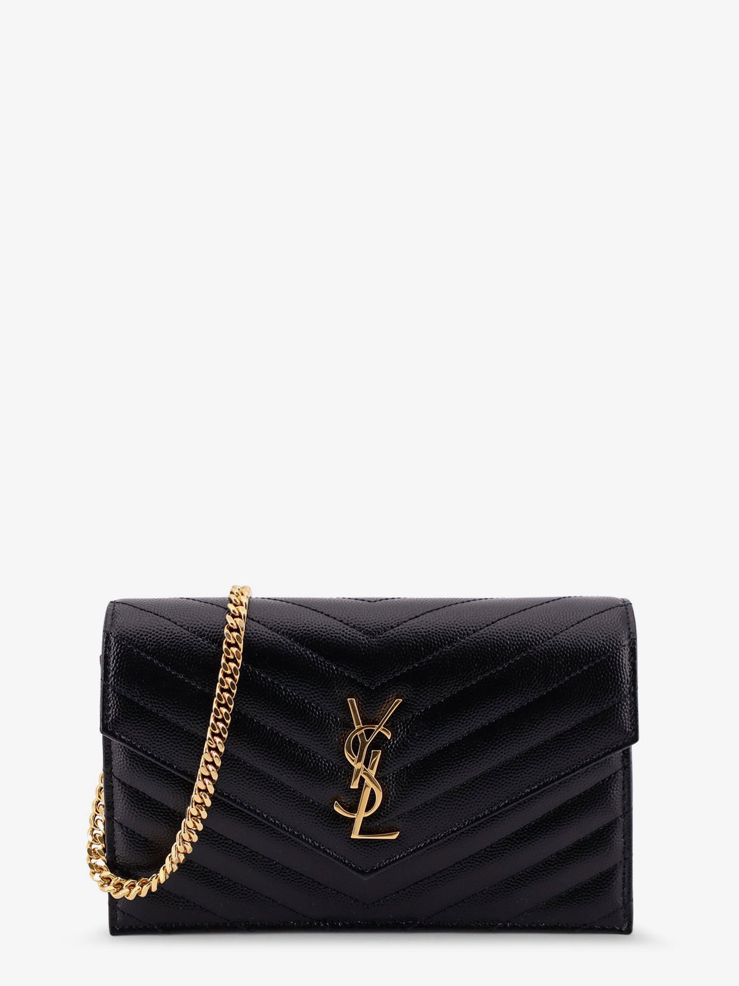 Saint Laurent Women Cassandre Envelope Clutch Crossbody  Bag With Chain SAINT LAURENT
