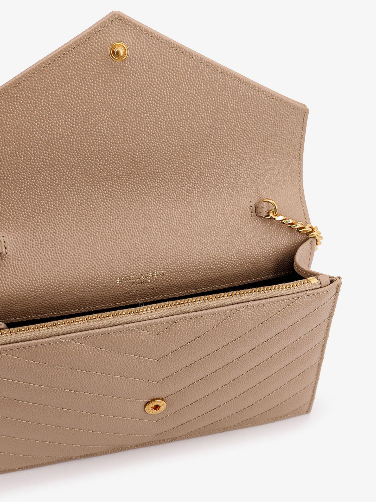 Saint Laurent Women Leather Shoulder Bag With Metal Cassandre Logo