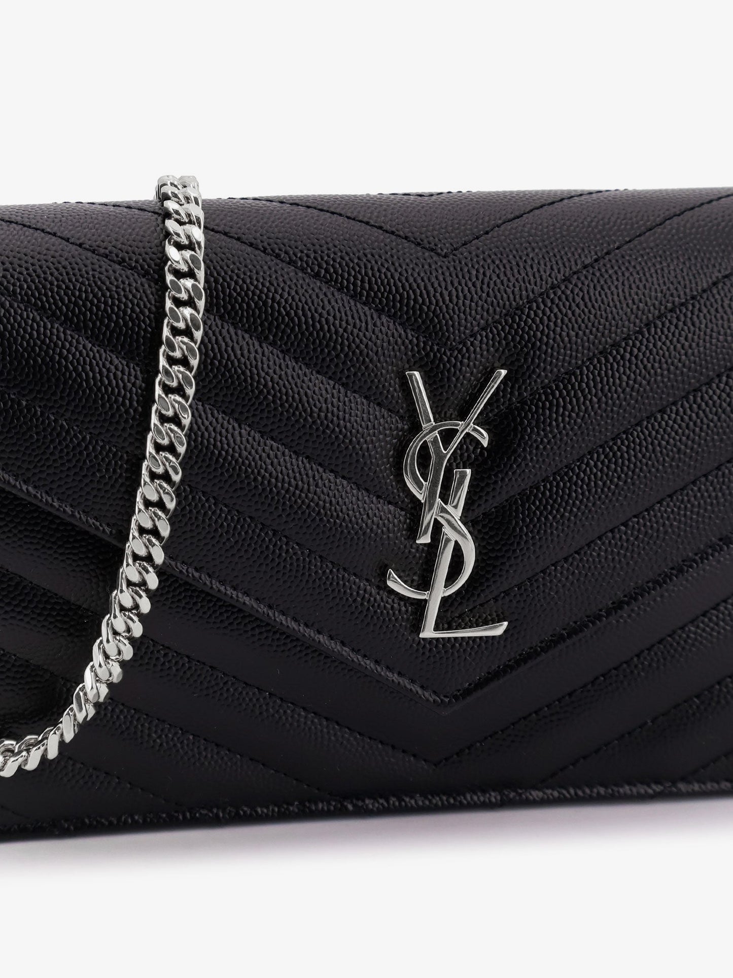 Saint Laurent Women Envelope Leather Wallet Crossbody Bag With Chain Shoulder Strap SAINT LAURENT