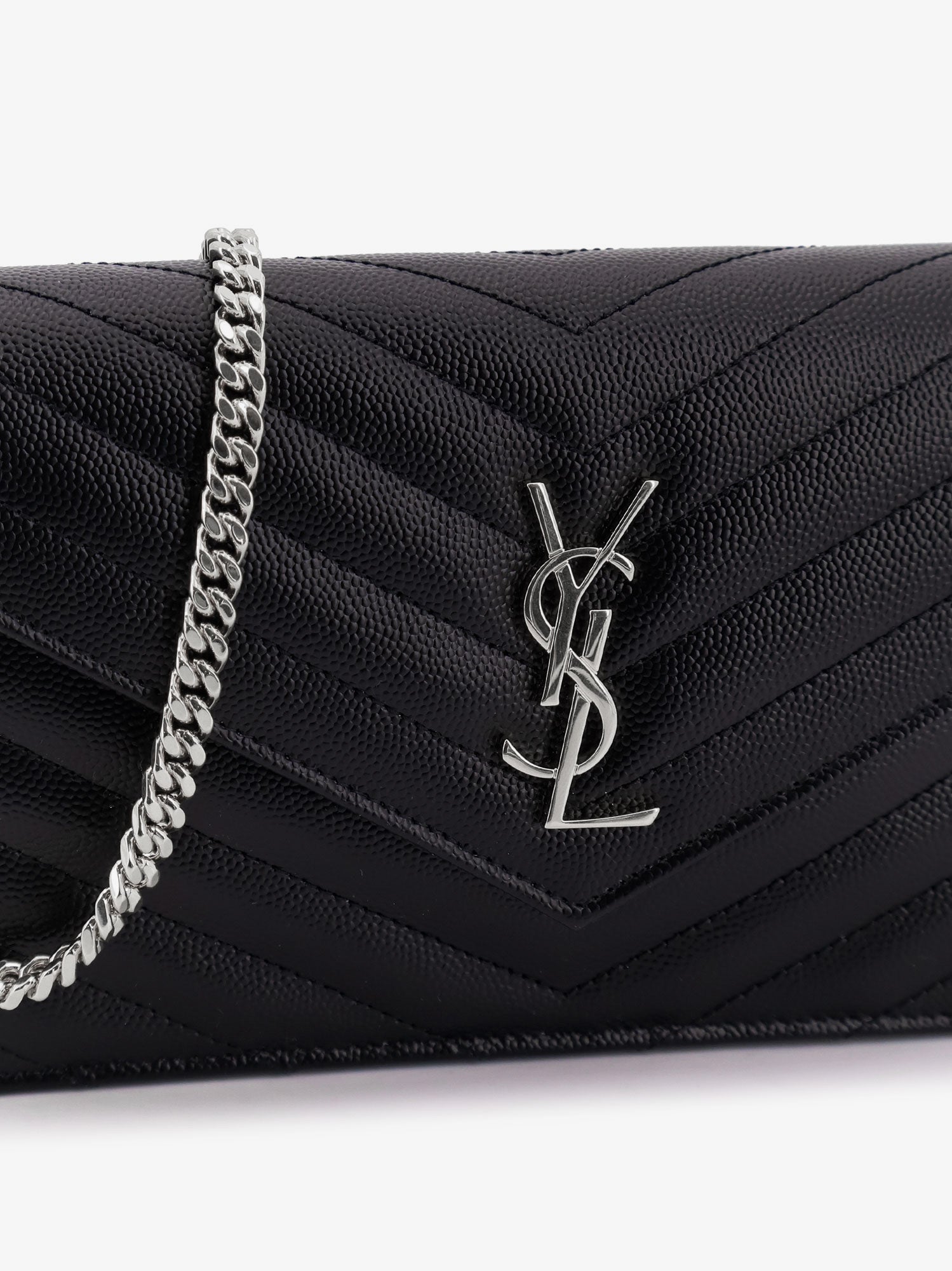 Saint Laurent Women Envelope Leather Wallet Crossbody Bag With Chain Shoulder Strap SAINT LAURENT