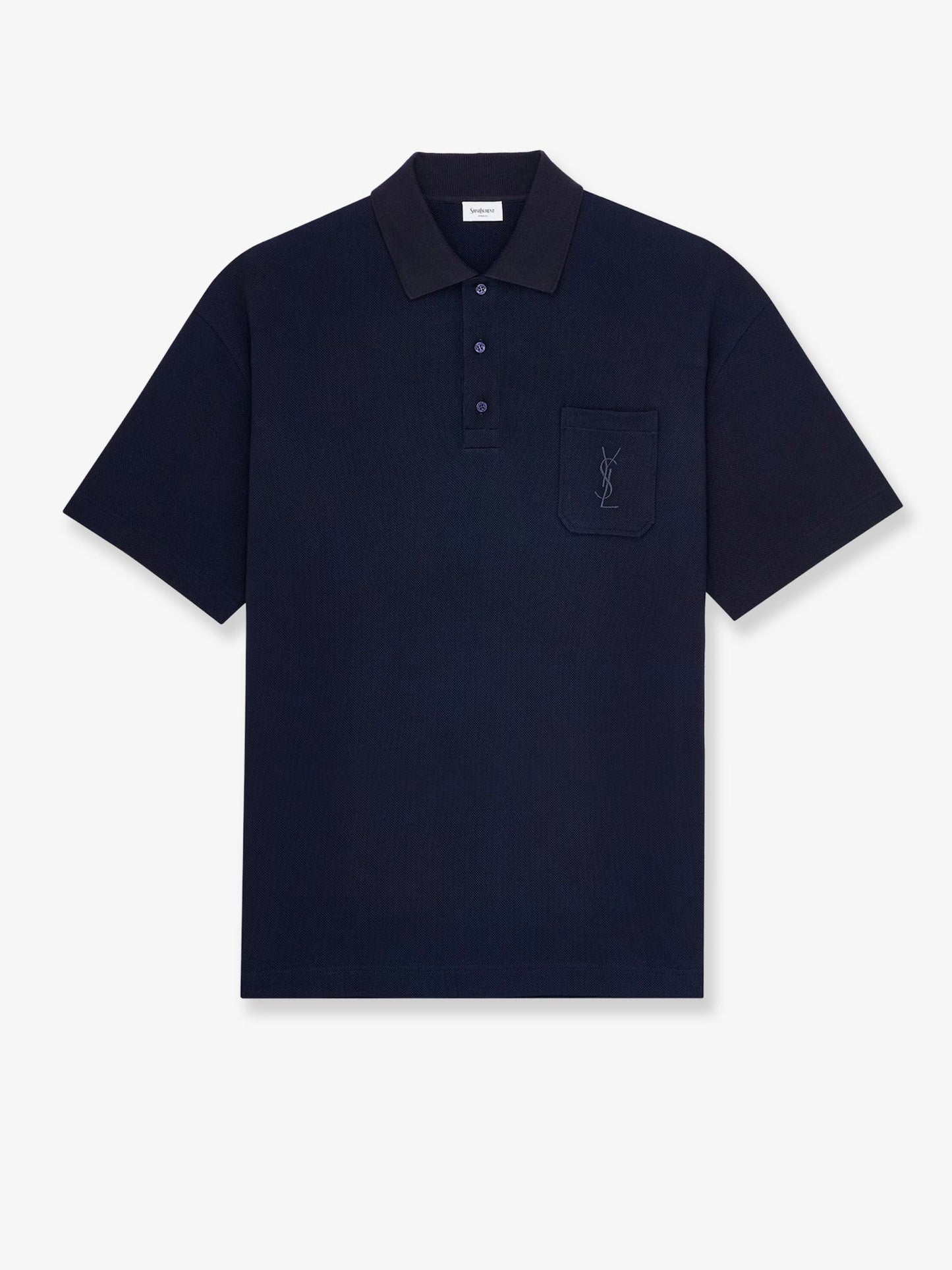 Saint Laurent Men Pique Cotton Polo Shirt SAINT LAURENT