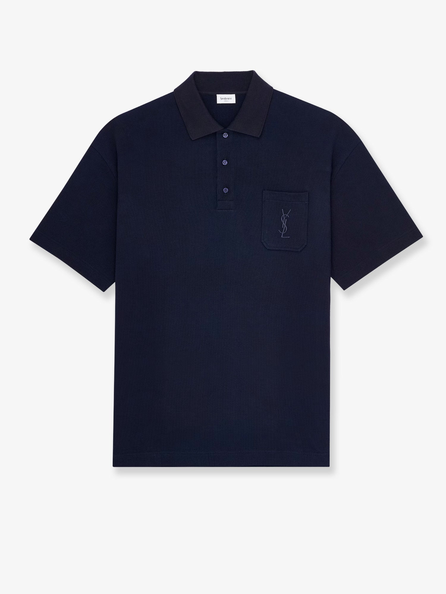 Saint Laurent Men Pique Cotton Polo Shirt SAINT LAURENT