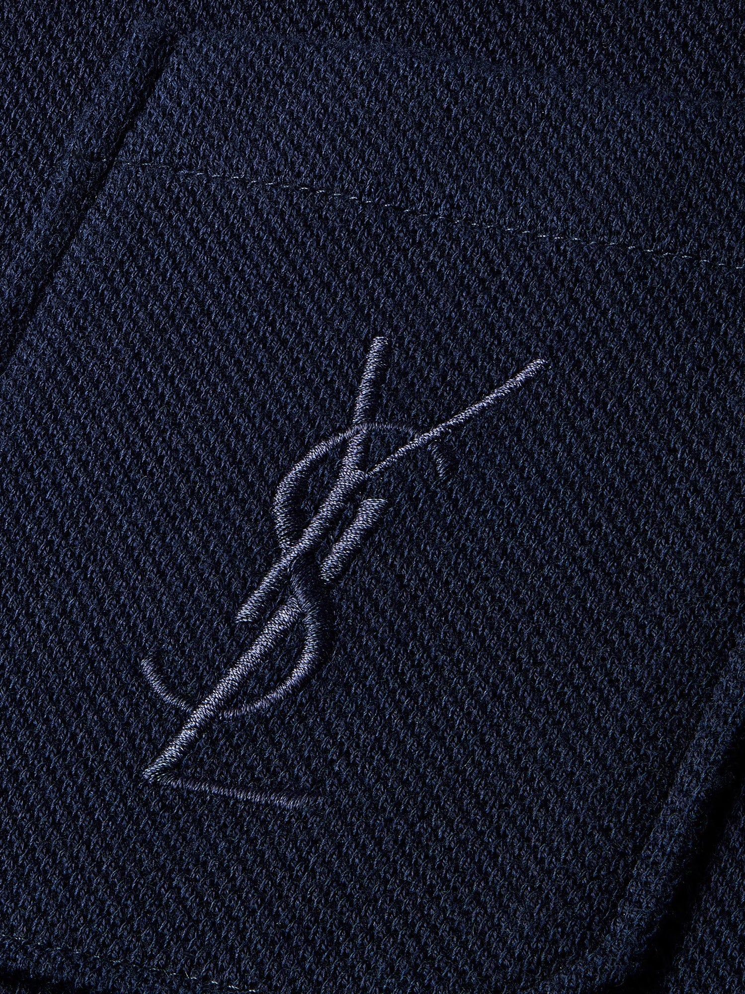 Saint Laurent Men Pique Cotton Polo Shirt SAINT LAURENT