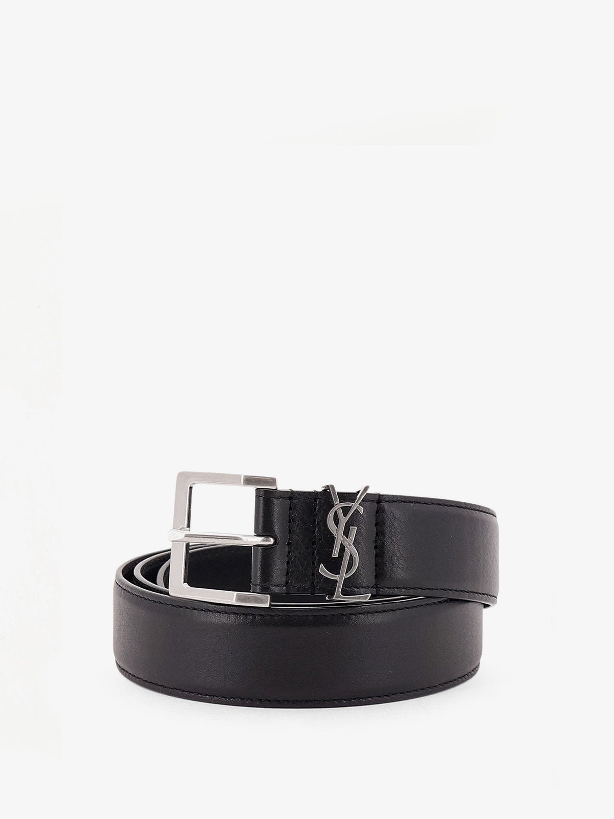 Saint Laurent Men Cassandre Leather Belt SAINT LAURENT