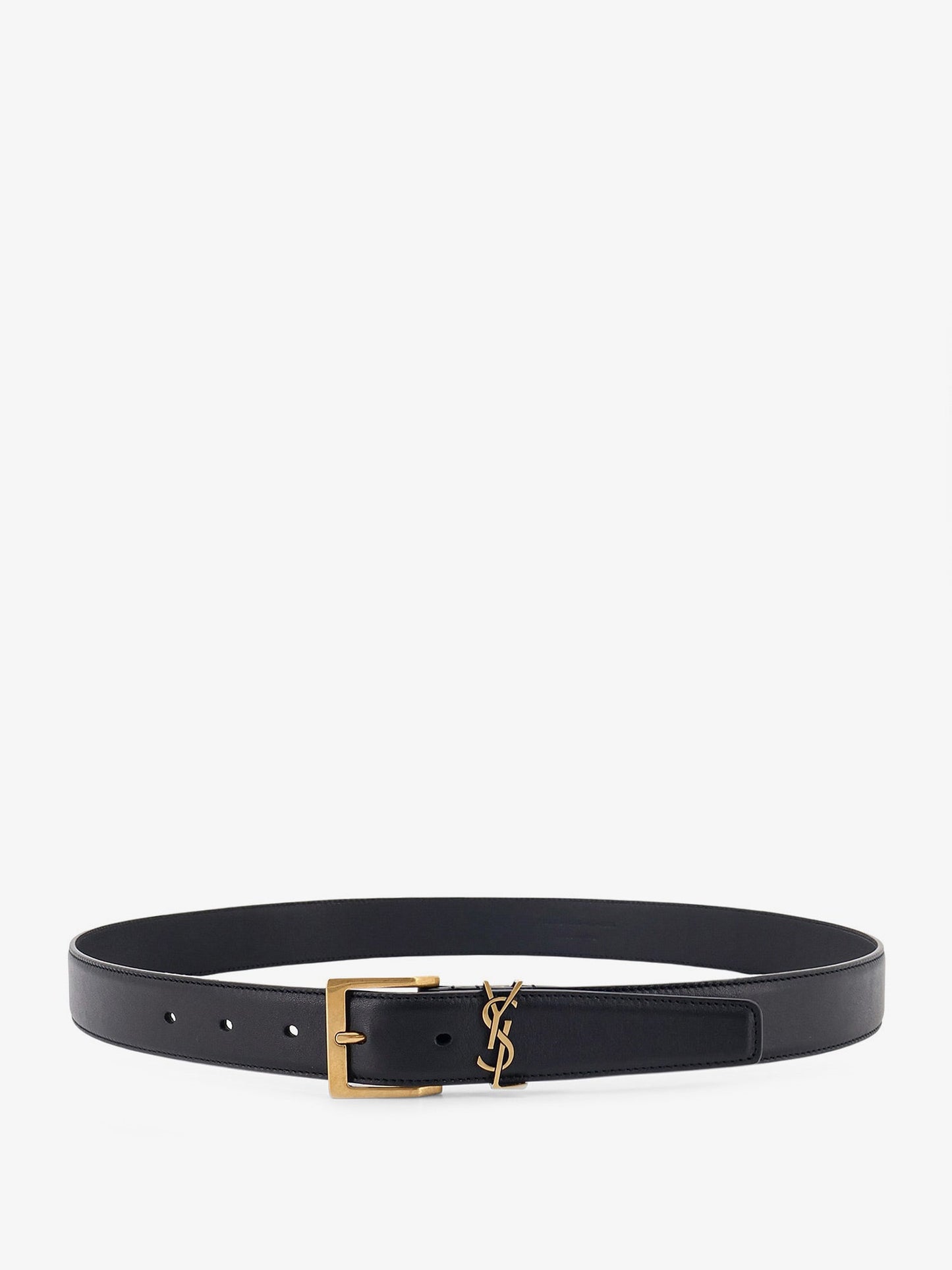 Saint Laurent Men Cassandre Leather Belt SAINT LAURENT