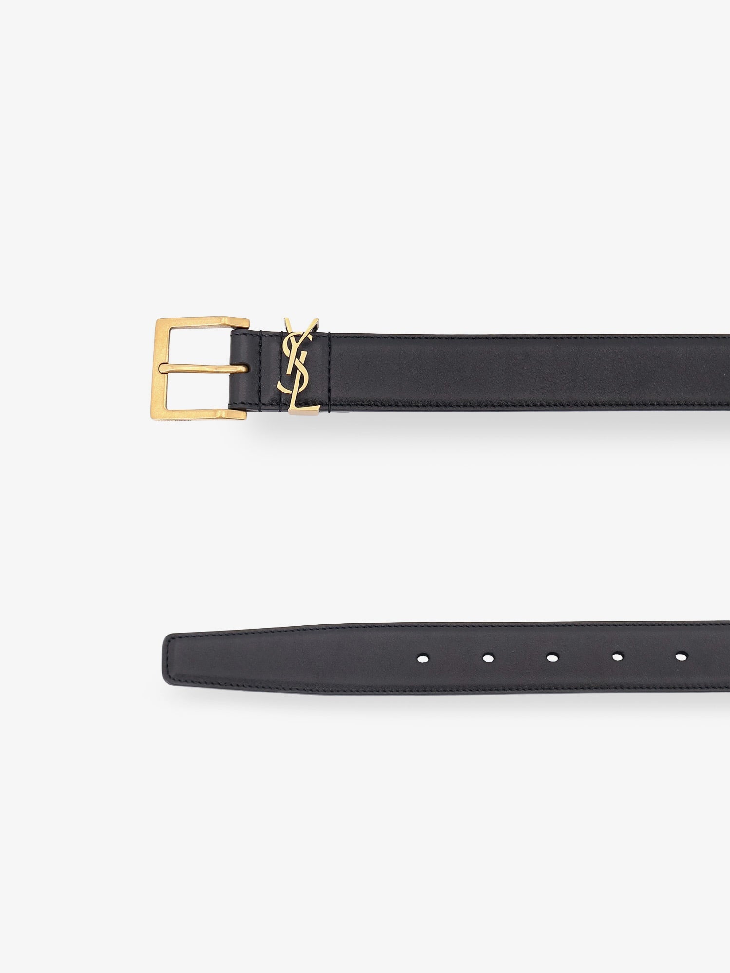 Saint Laurent Men Cassandre Leather Belt SAINT LAURENT