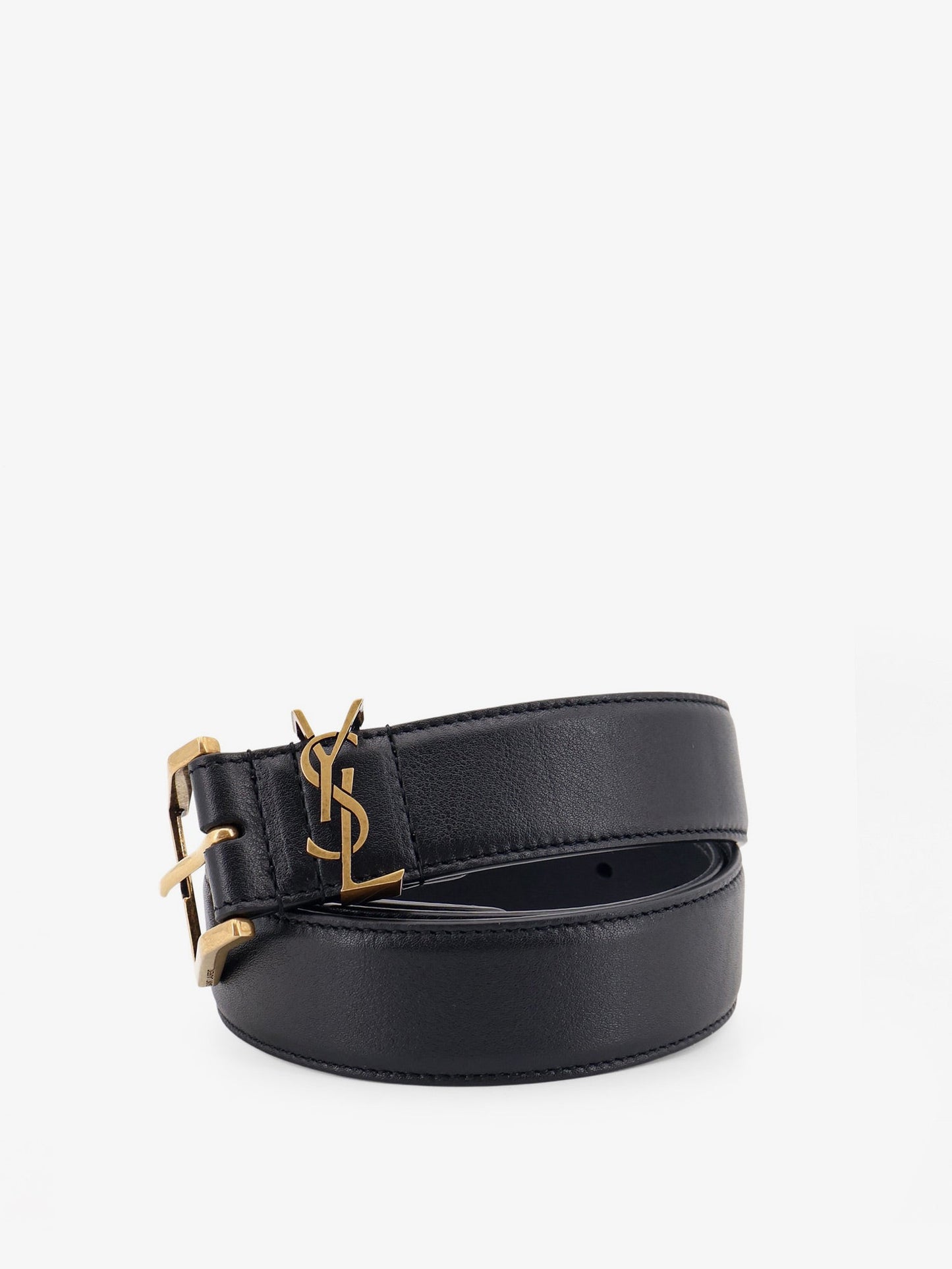 Saint Laurent Men Cassandre Leather Belt SAINT LAURENT
