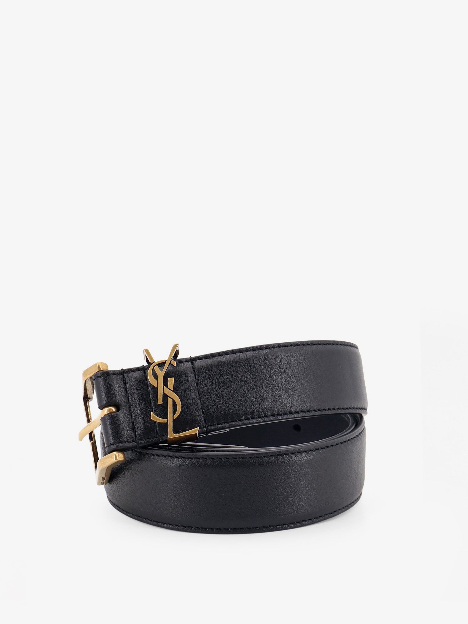Saint Laurent Men Cassandre Leather Belt SAINT LAURENT