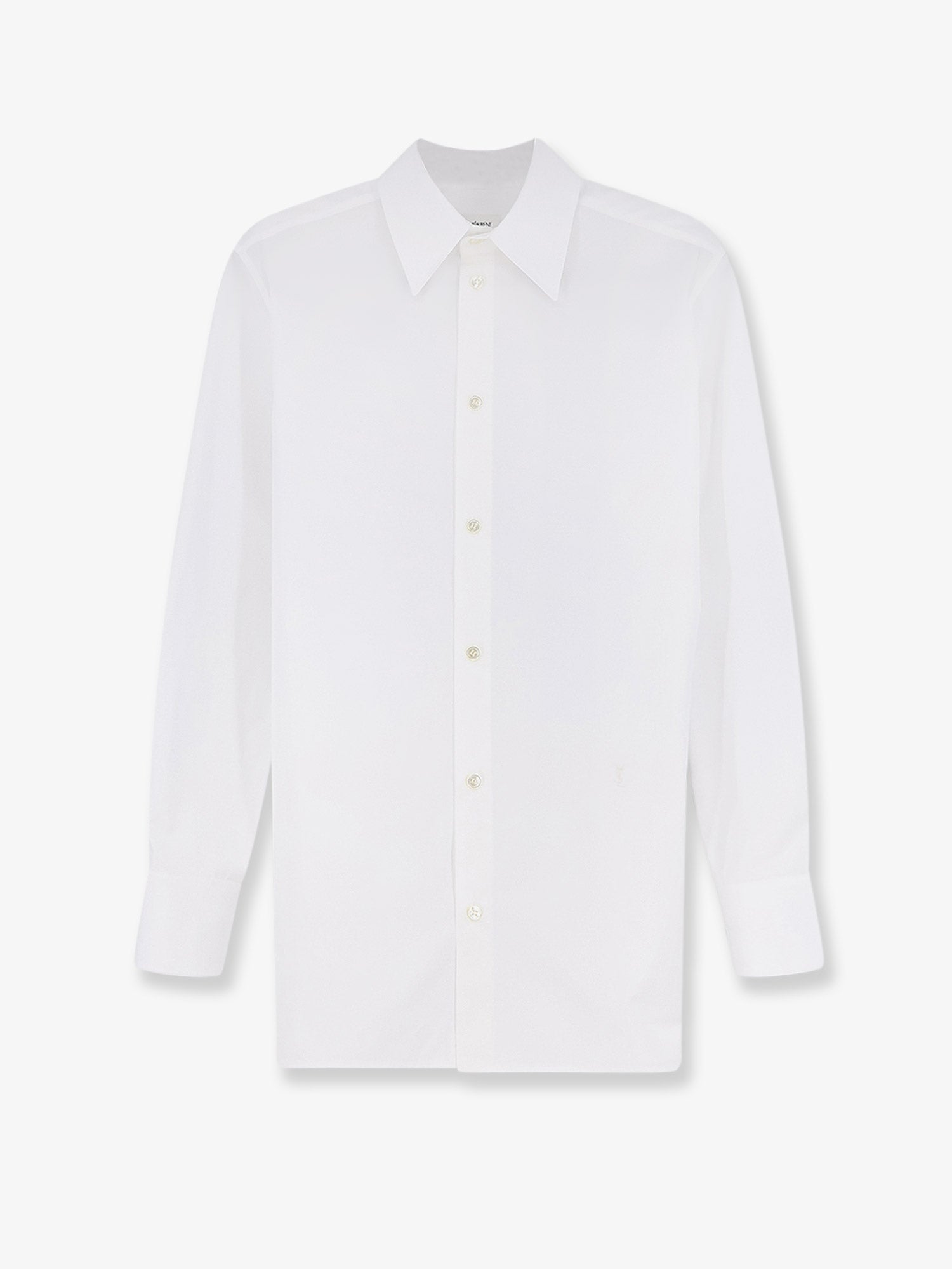 Saint Laurent Women Cotton Shirt With Cassandre Embroidery SAINT LAURENT