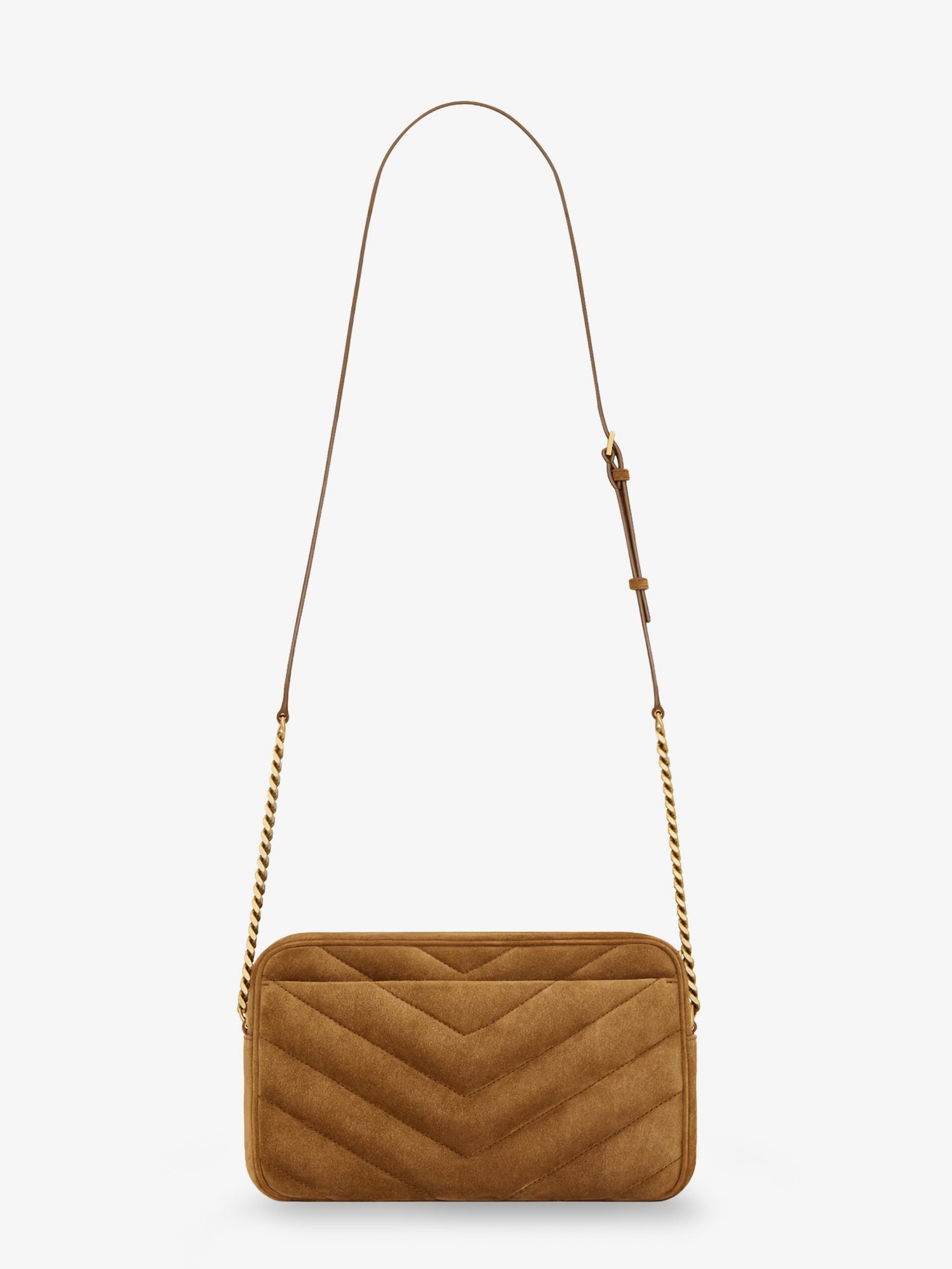 Saint Laurent Women Loulou Suede Crossbody Bag With Cassandre Logo On The Front SAINT LAURENT