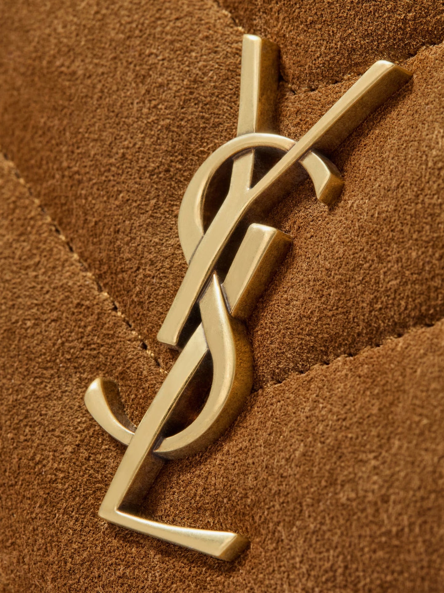 Saint Laurent Women Loulou Suede Crossbody Bag With Cassandre Logo On The Front SAINT LAURENT