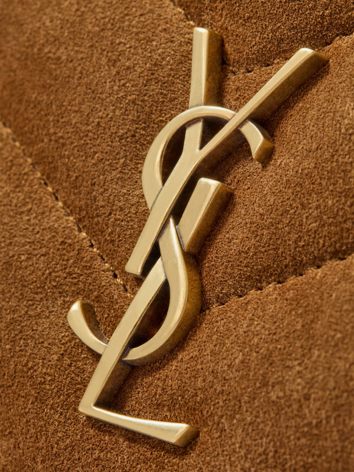 Saint Laurent Women Loulou Suede Crossbody Bag With Cassandre Logo On The Front SAINT LAURENT