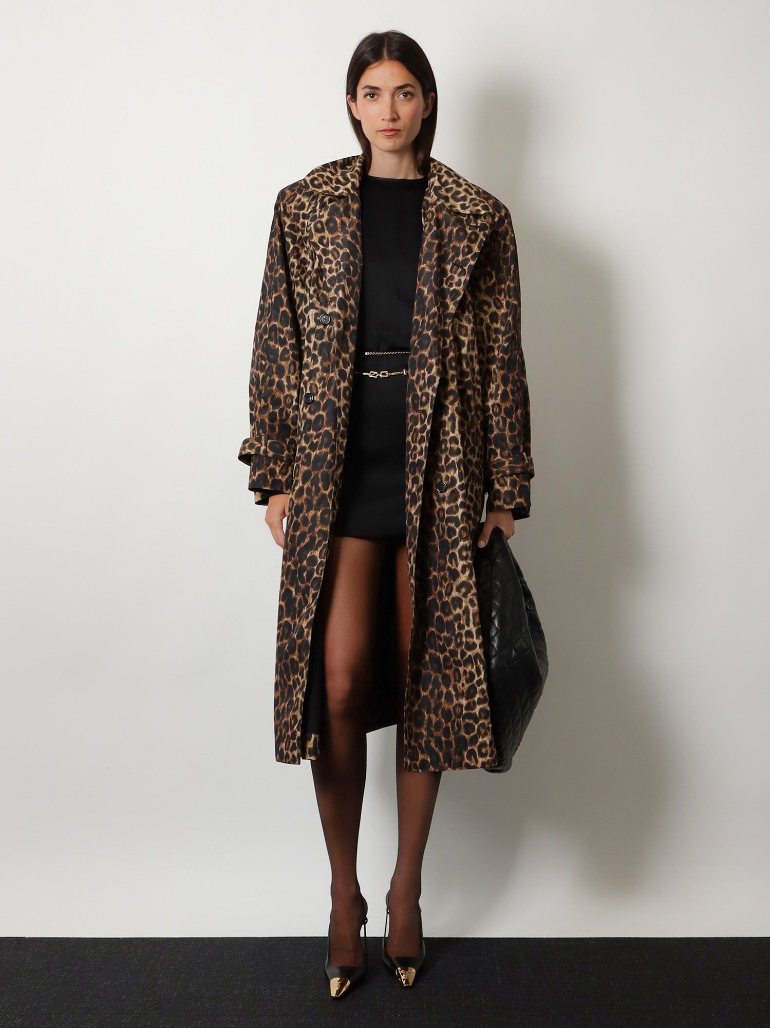 Saint Laurent Women Nylon Trench With Animal Print SAINT LAURENT