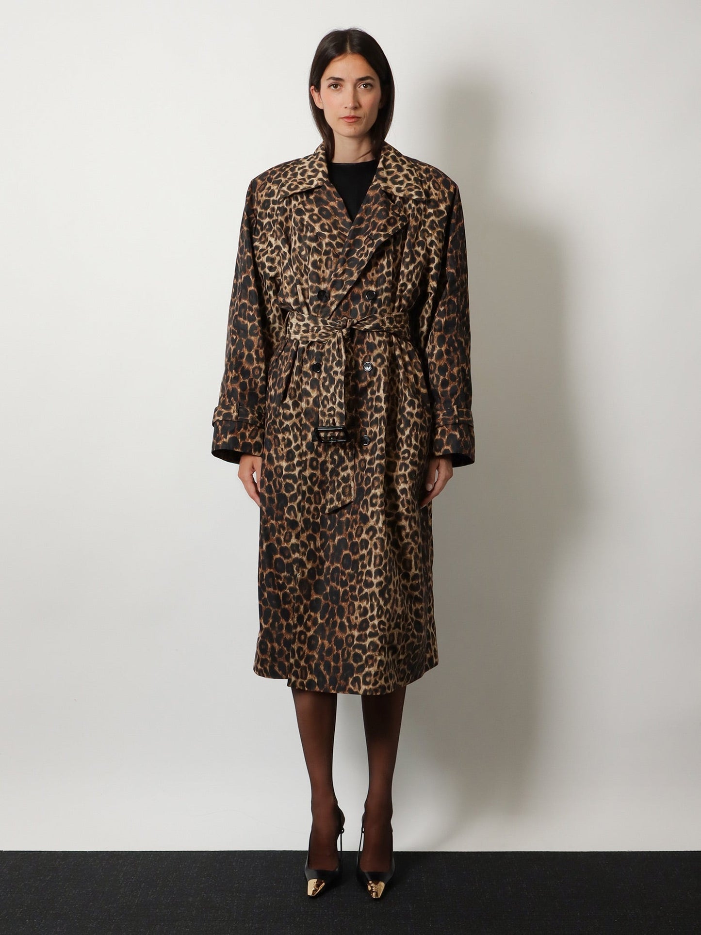 Saint Laurent Women Nylon Trench With Animal Print SAINT LAURENT