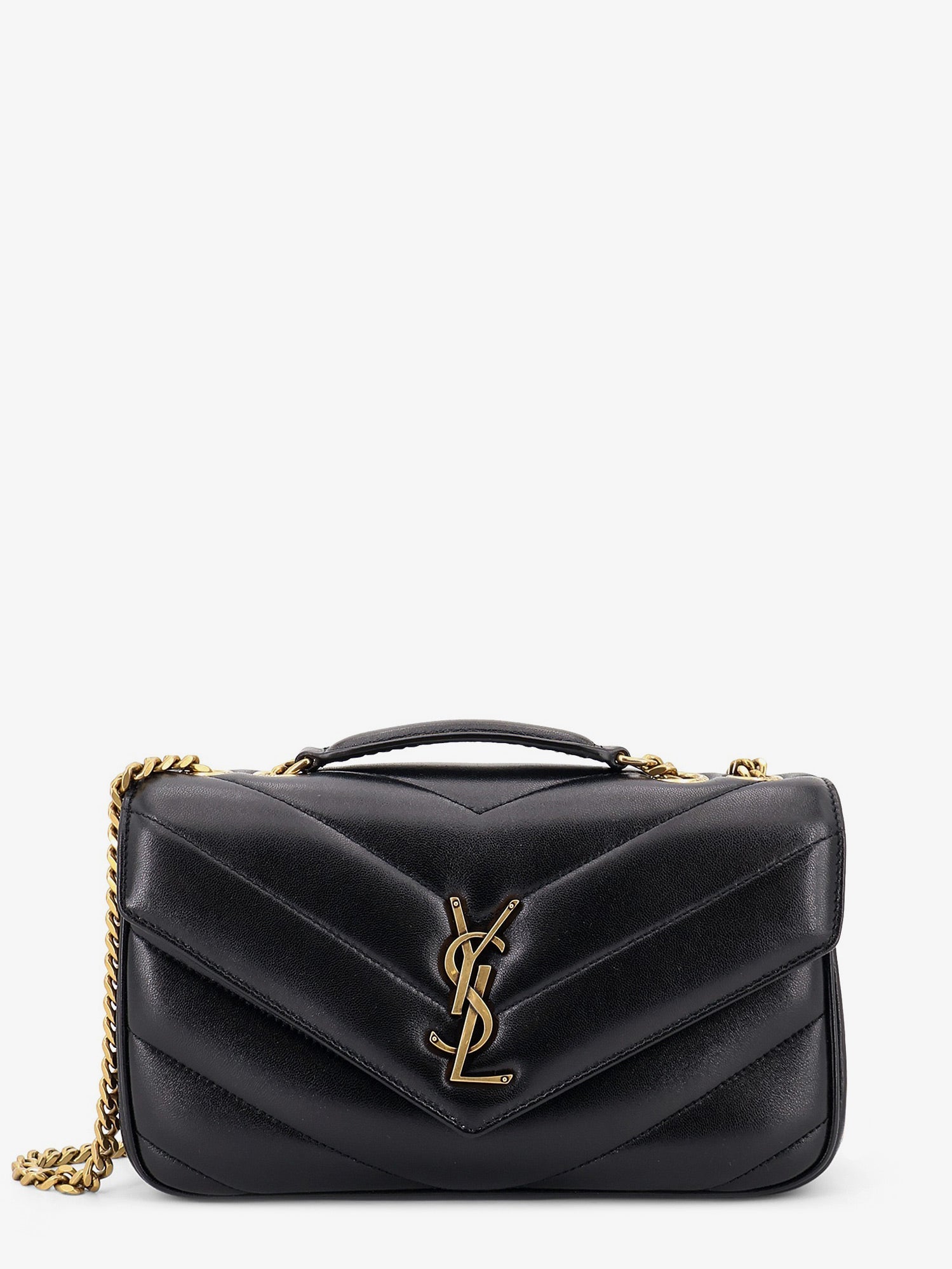Saint Laurent Women Loulou Leather Shoulder Bag With Metal Cassandre Logo SAINT LAURENT