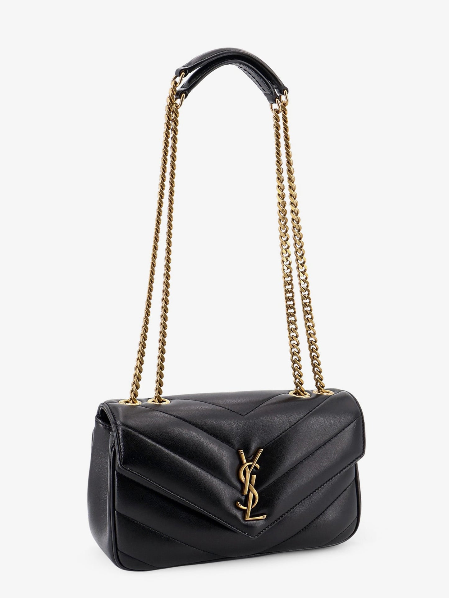 Saint Laurent Women Loulou Leather Shoulder Bag With Metal Cassandre Logo SAINT LAURENT