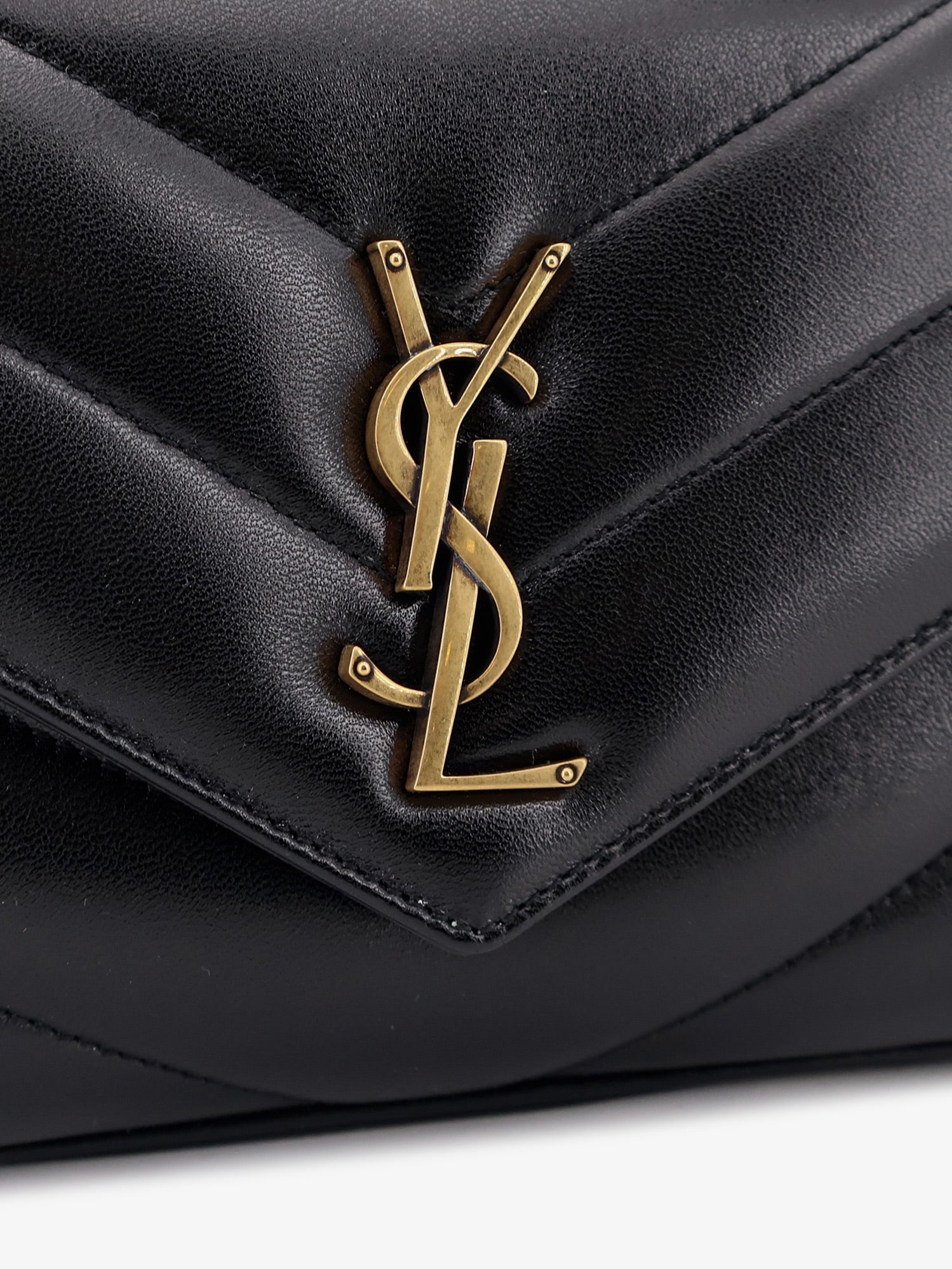 Saint Laurent Women Loulou Leather Shoulder Bag With Metal Cassandre Logo SAINT LAURENT